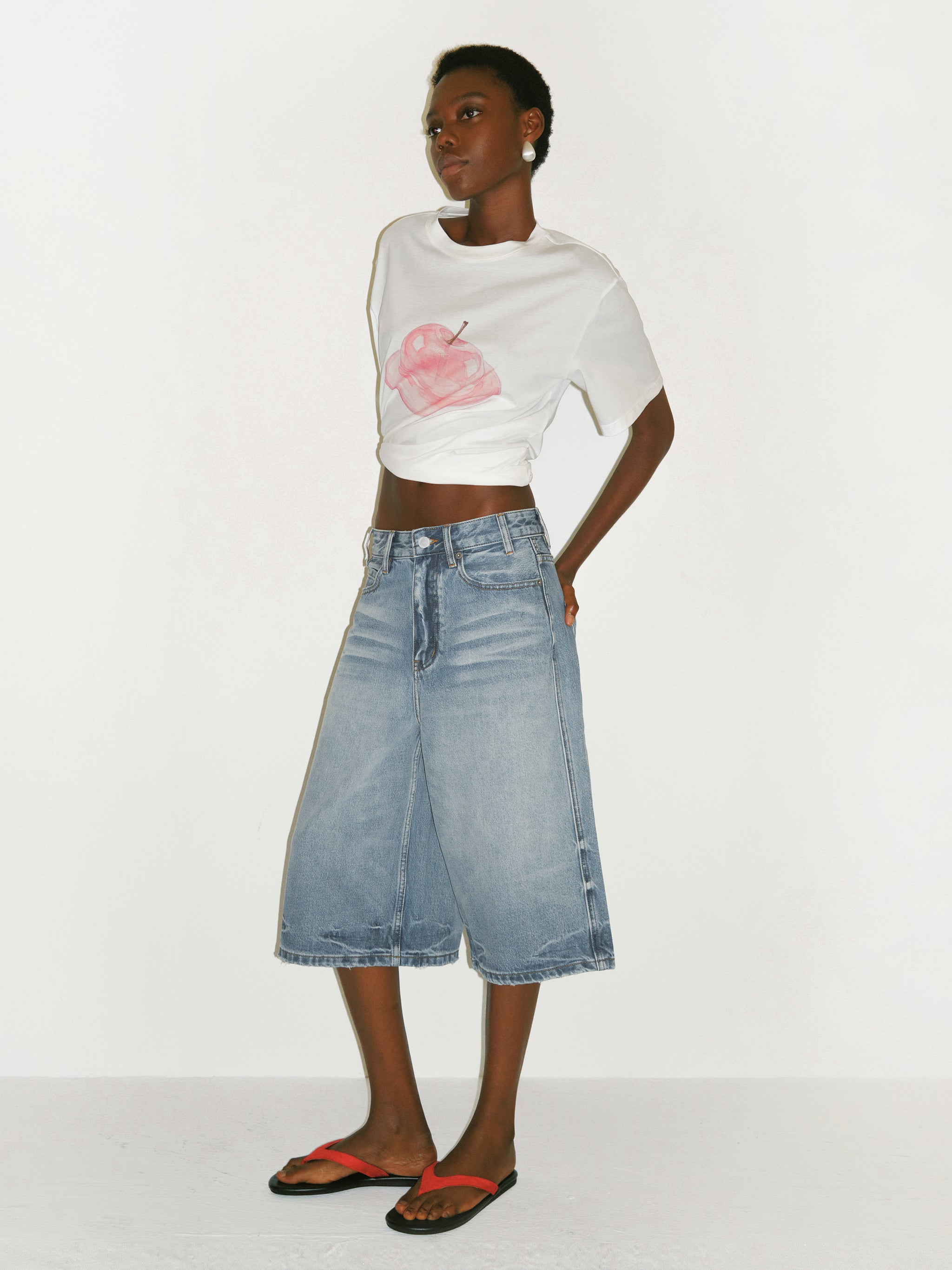 CUBIC Apple Print Oversized T-shirt-8
