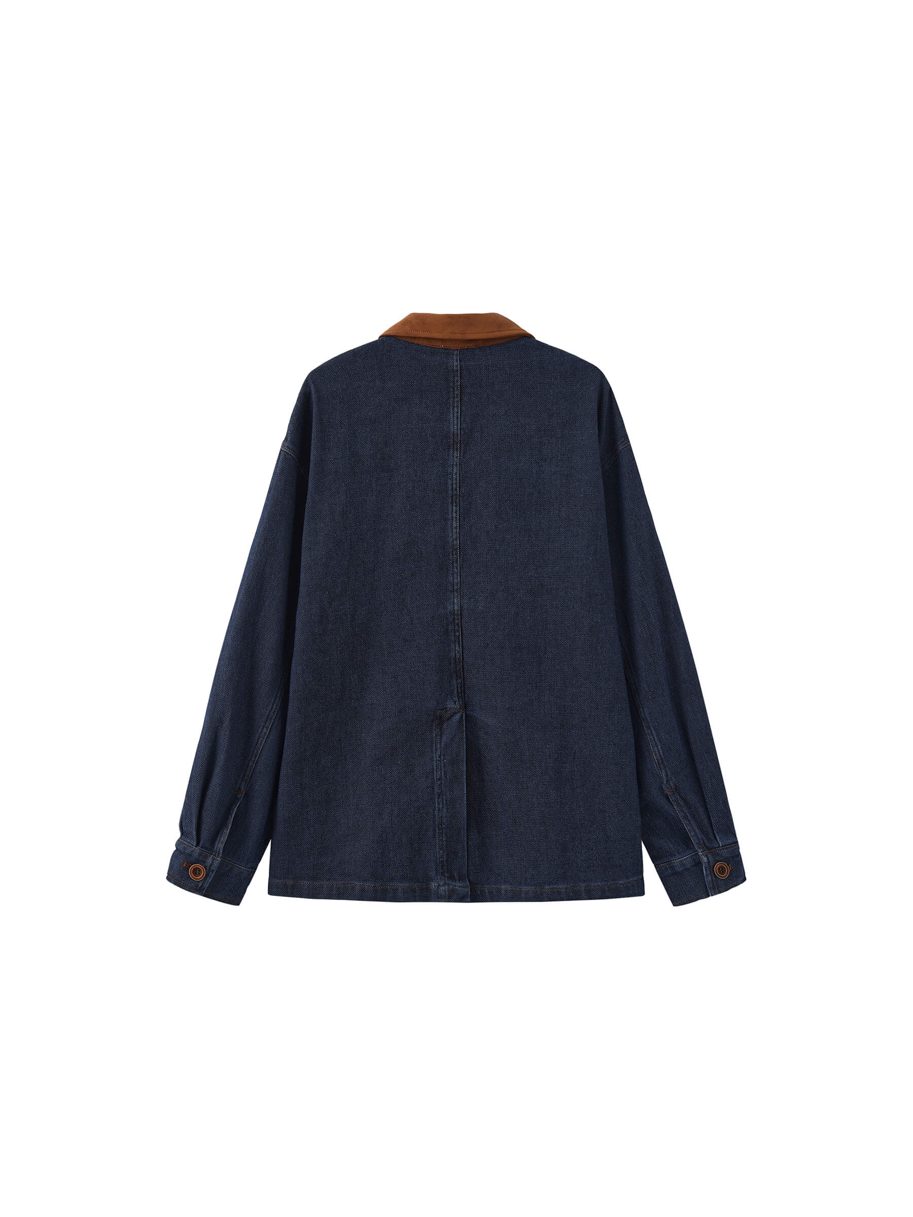 Retro Contrast Color Cotton Denim Jacket-9