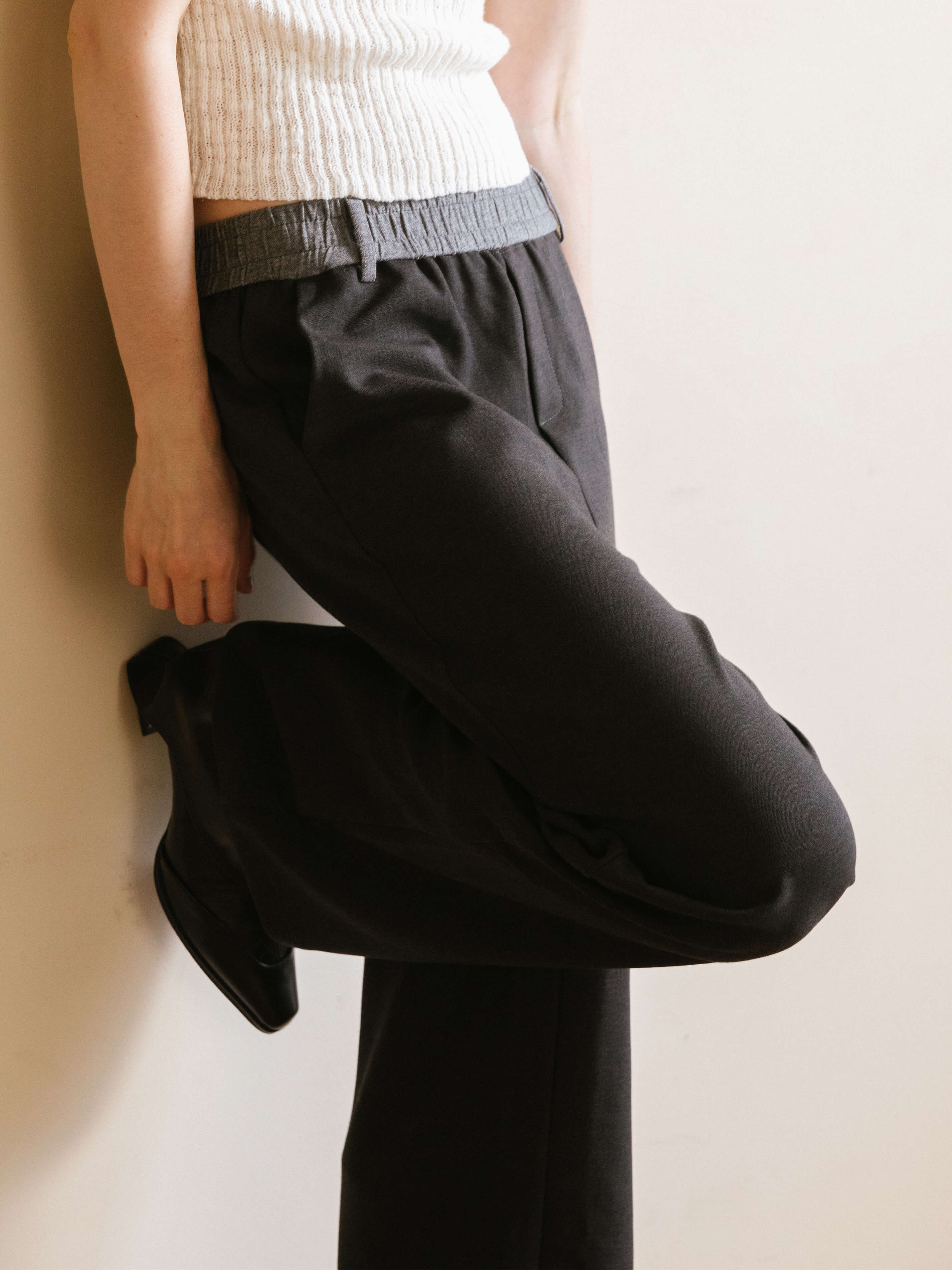 Colorblock Casual Straight Trousers-10