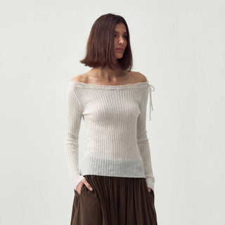CUBIC Drawstring Rib Knit Top