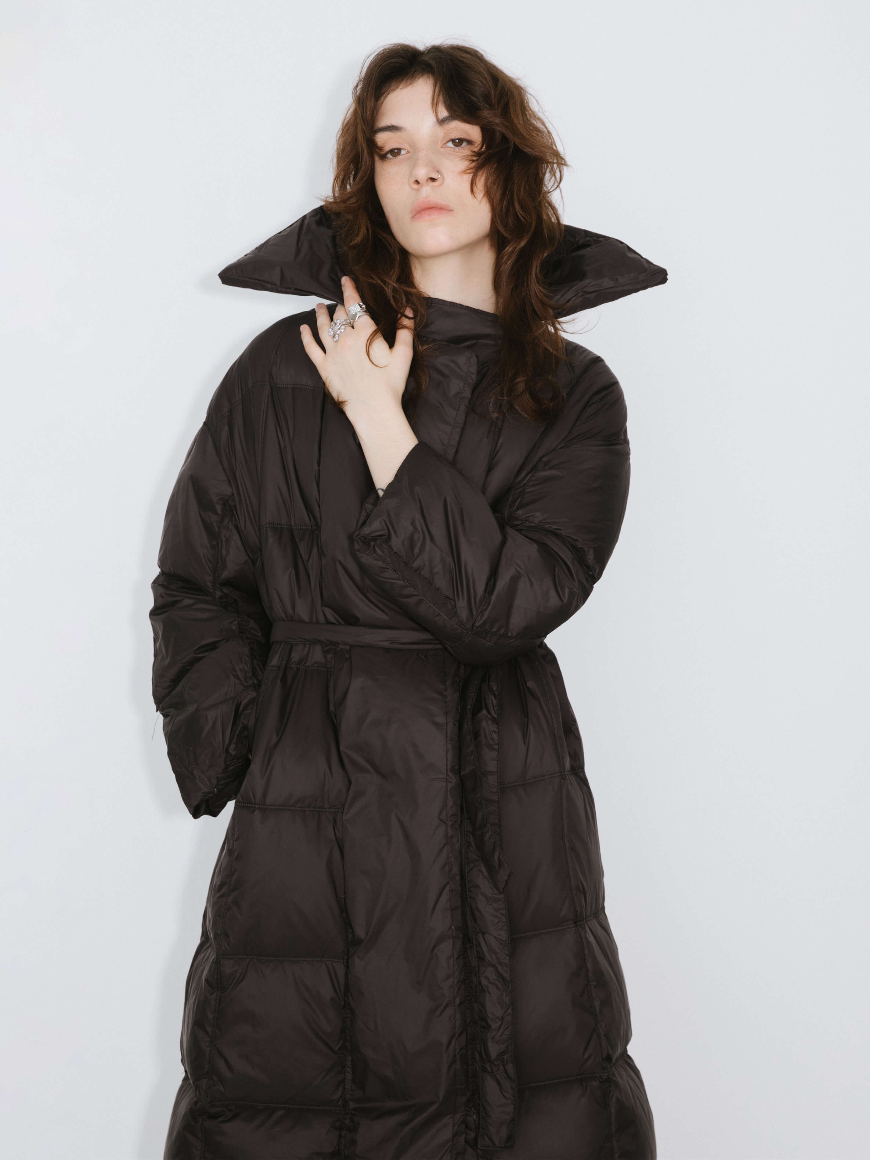 Long Boxy Down Coat-9