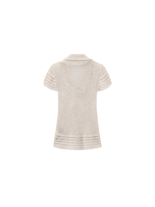 CUBIC Cowl Neck Sheer Knit Top