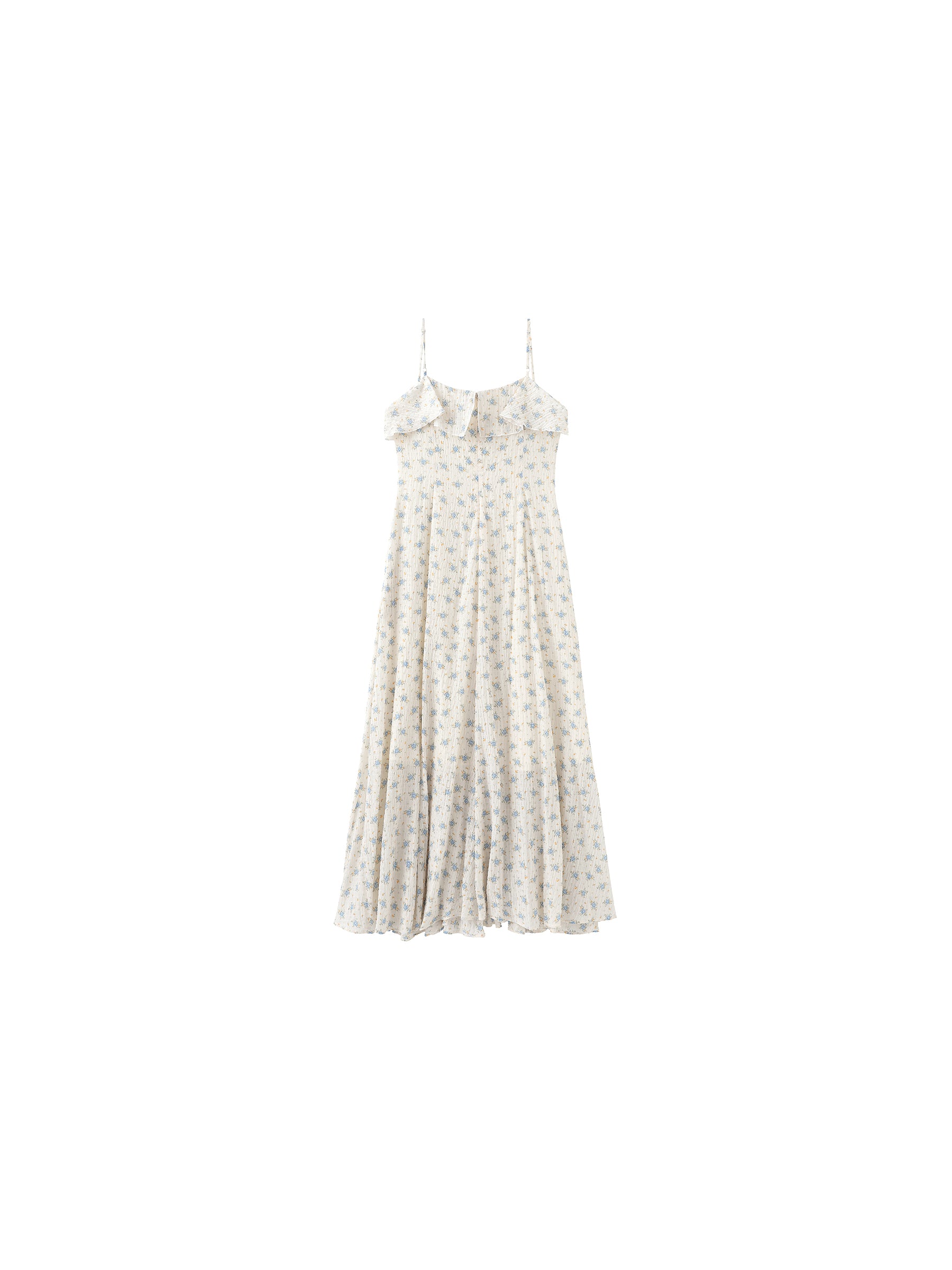 Waist Gathered Floral Sling Dress-9