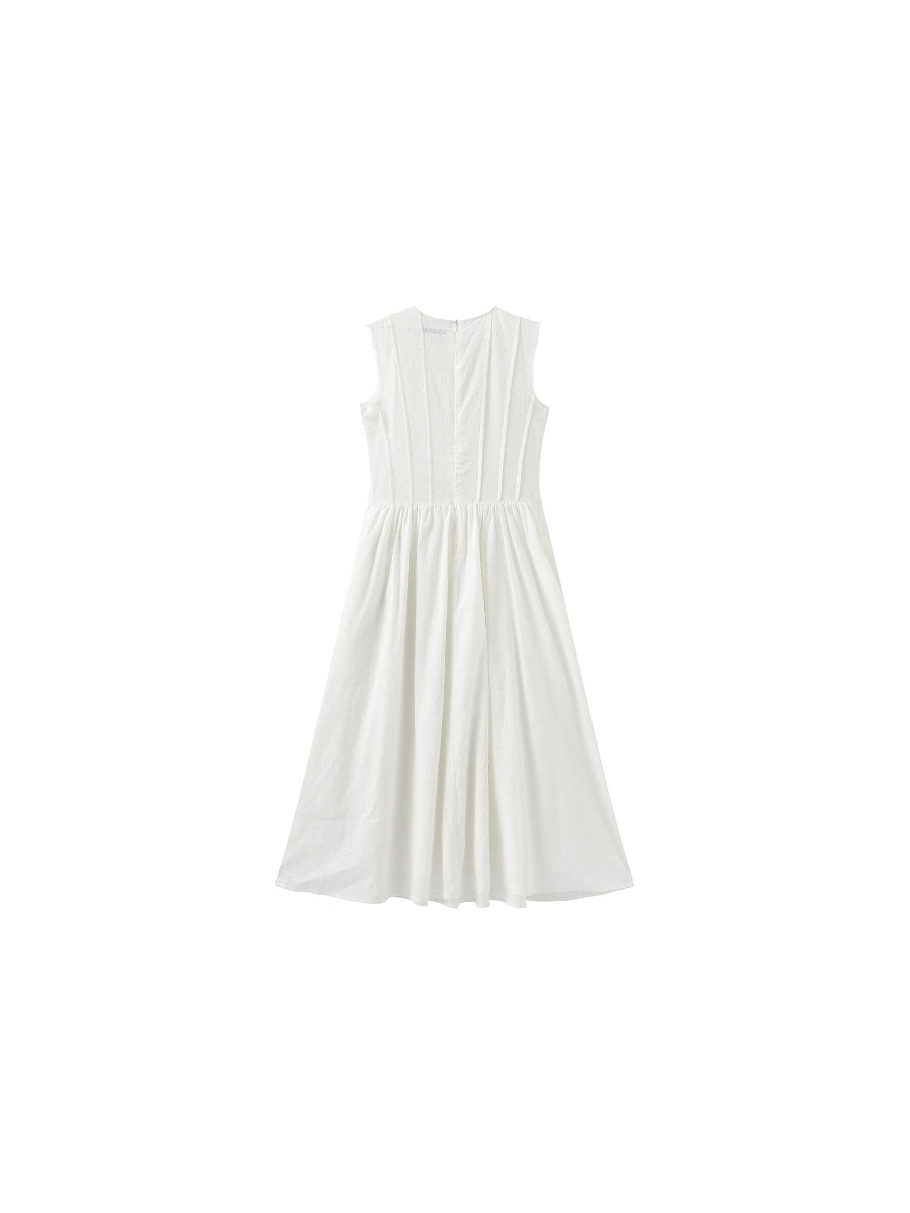 Pure Cotton Sleeveless White Dress-9