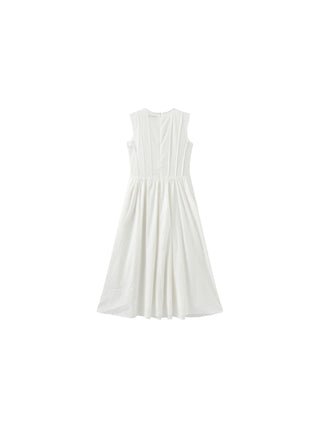 Pure Cotton Sleeveless White Dress