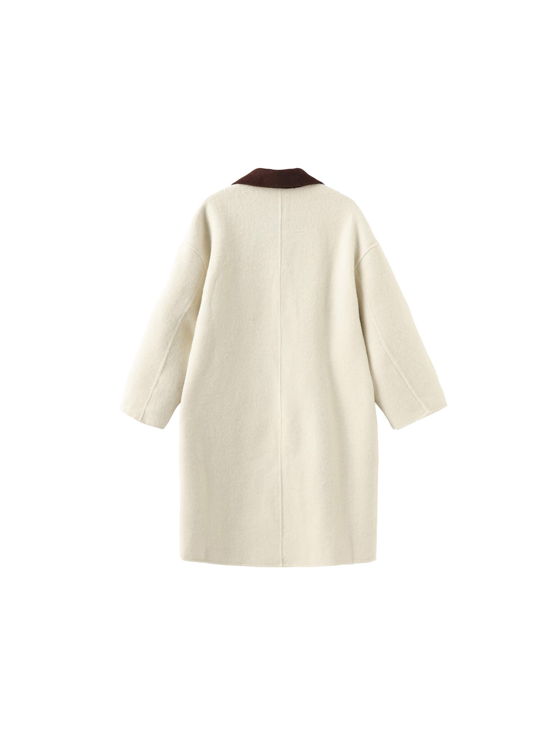 Contrast Coloured Collar Wool Coat-9