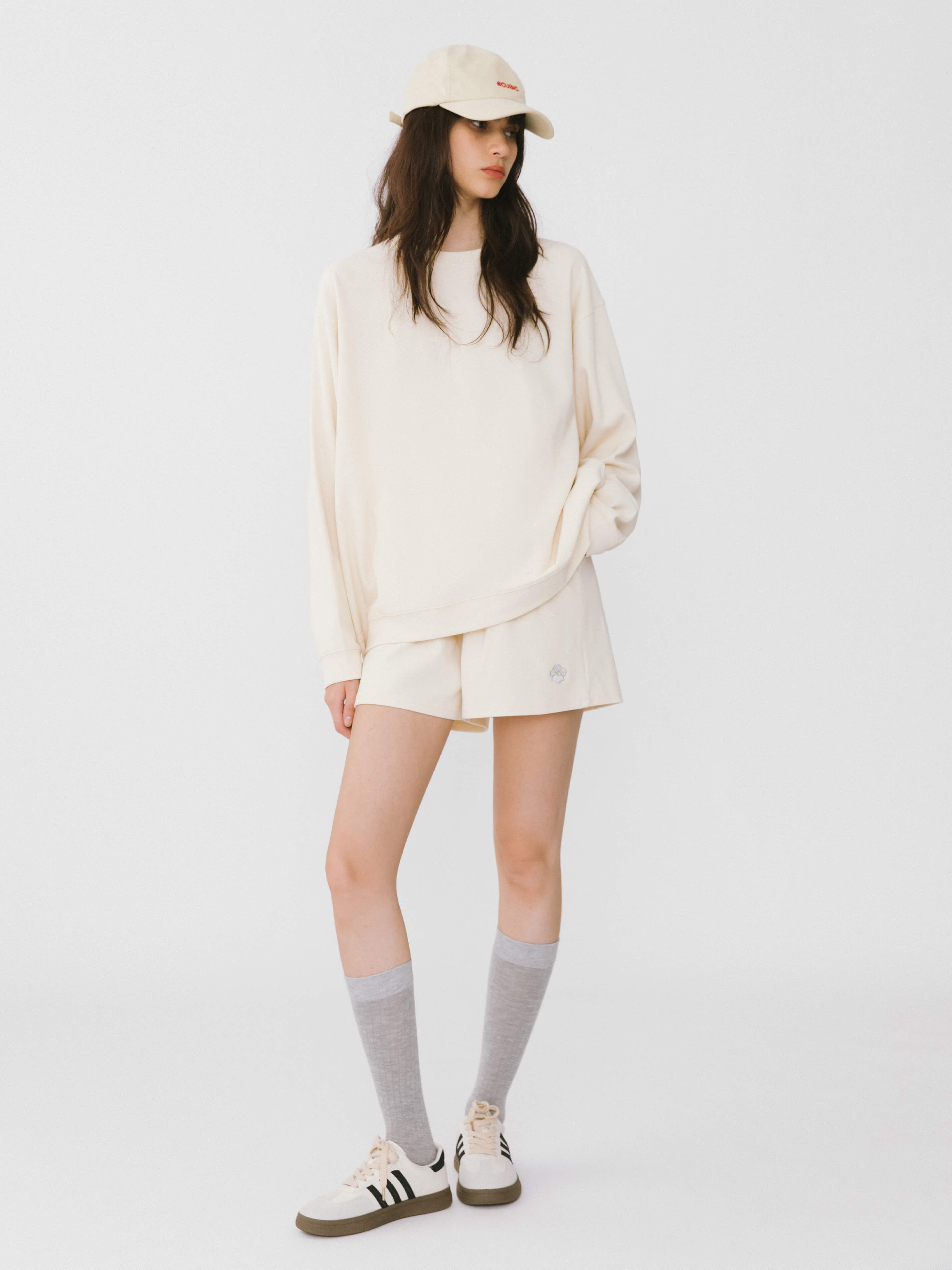 Oversized Long Sleeve T-Shirt and Matching Shorts-8