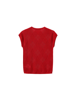 Cropped Knit Short-Sleeve Cardigan