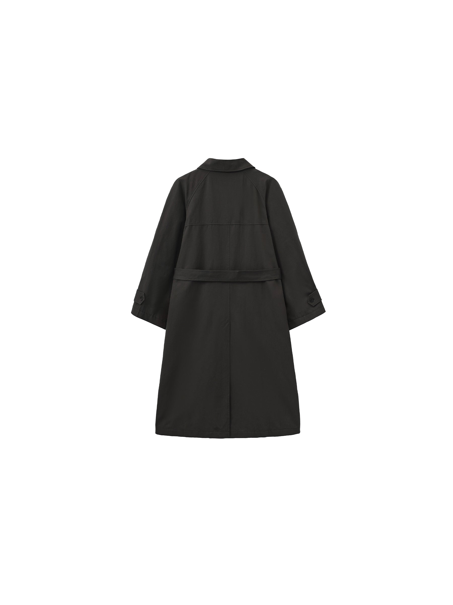 Stand Collar Longline Tie-Waist Trench Coat-8