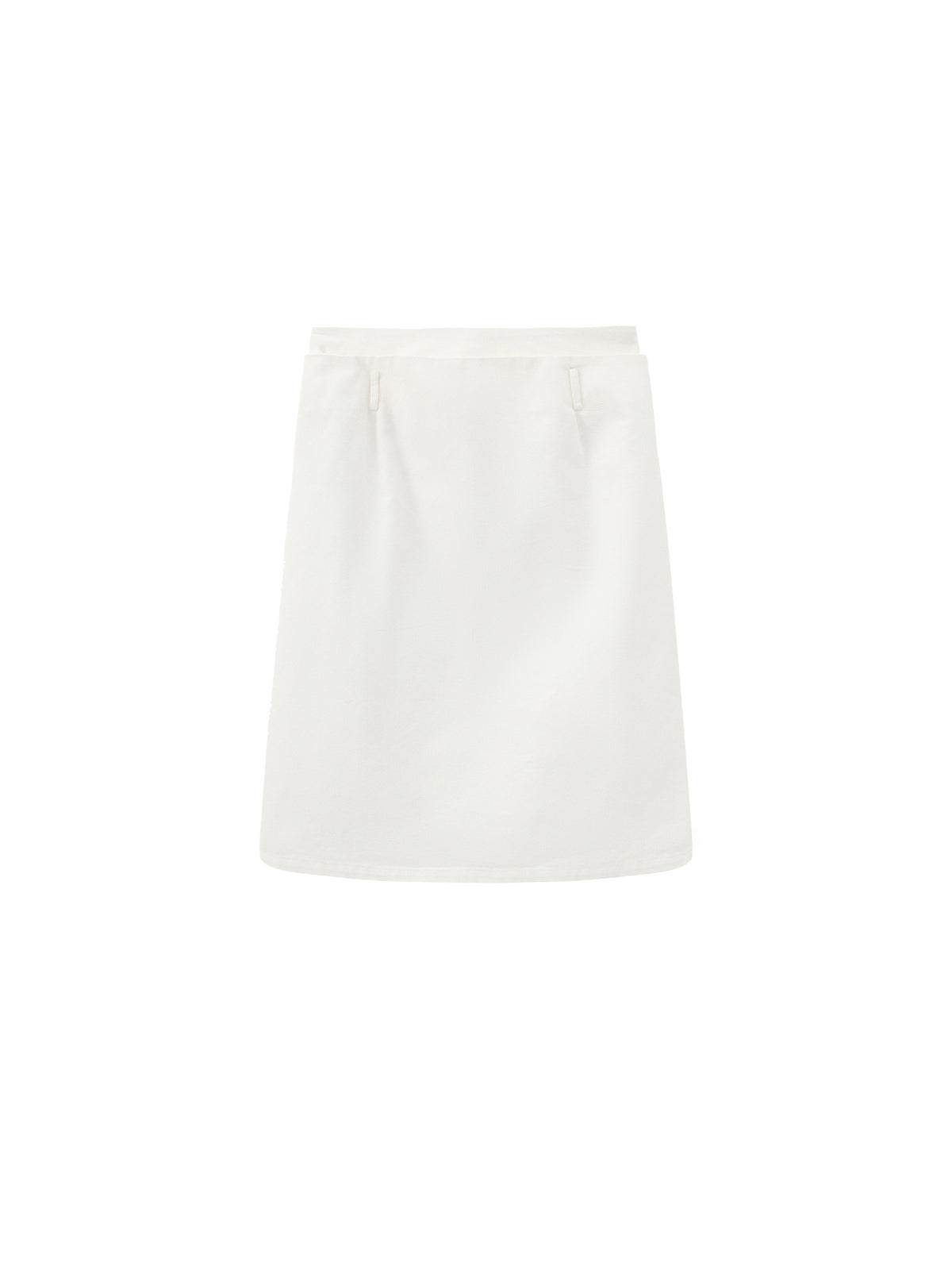 Double-Waist Straight Midi Skirt-8