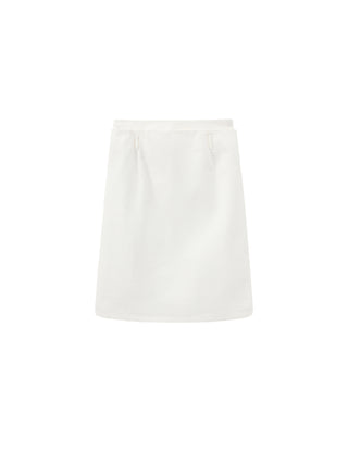 Double-Waist Straight Midi Skirt