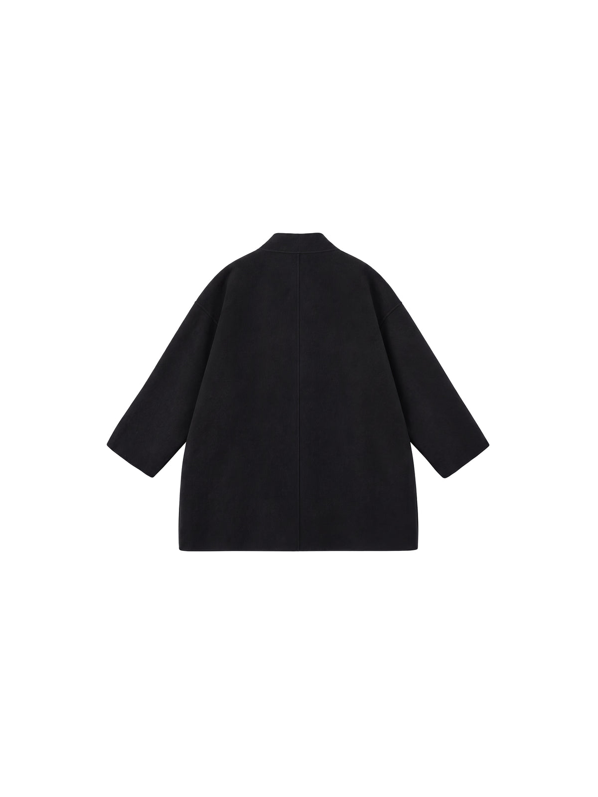 CUBIC Collarless Relaxed Wool-Blend Coat-8