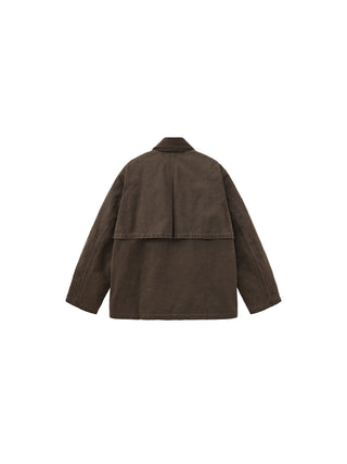 Washed Stand-Collar Workwear Down Jacket