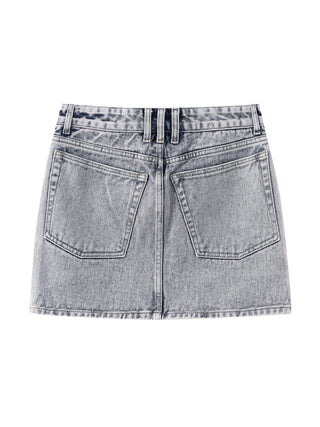 Acid Wash Denim Mini Skirt