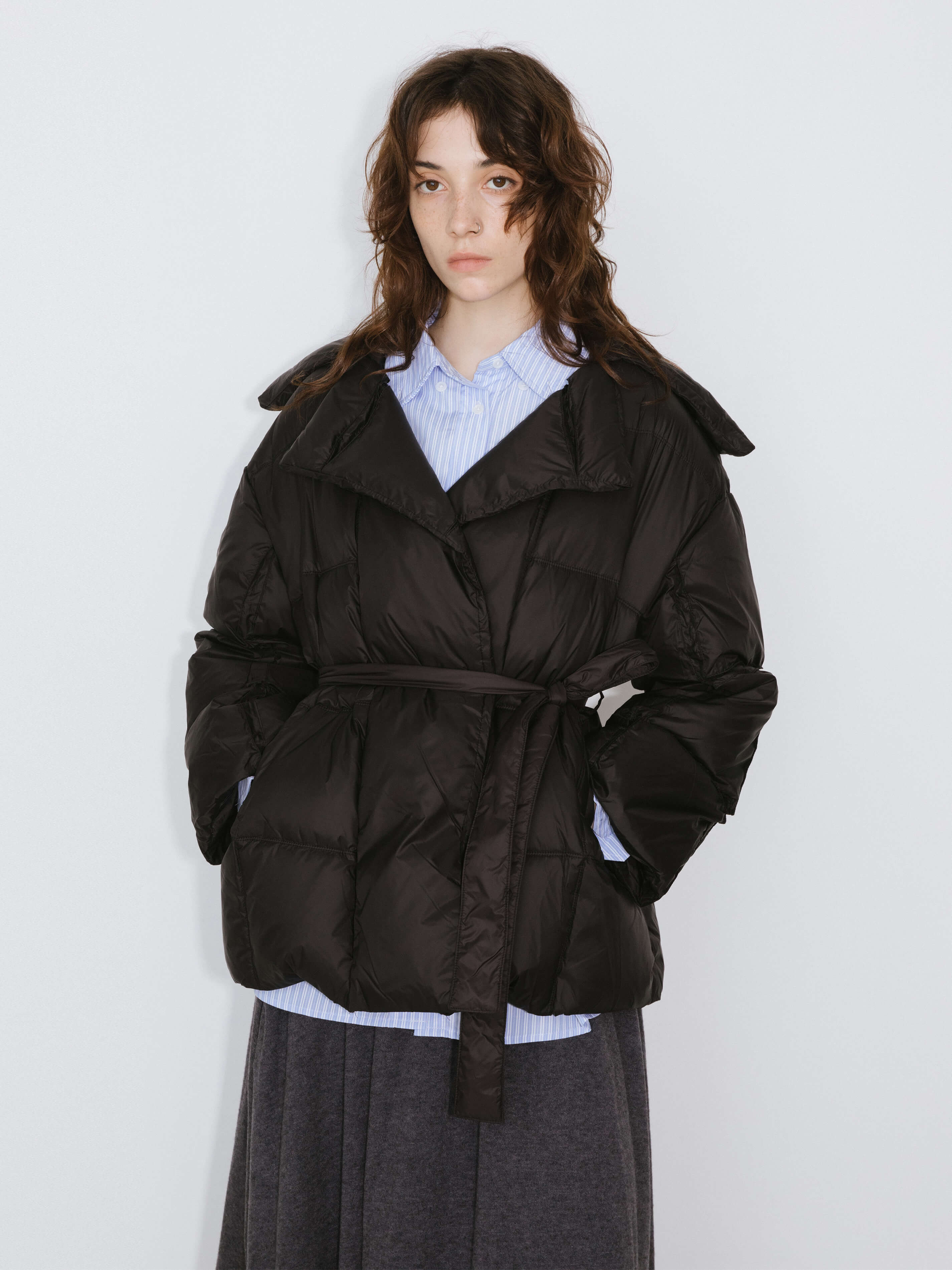 Short Boxy Down Coat-9