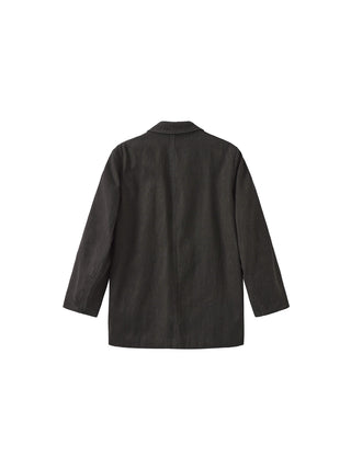 ONE BY CUBIC Black Tailored Double Breasted 100% Cotton Jacket