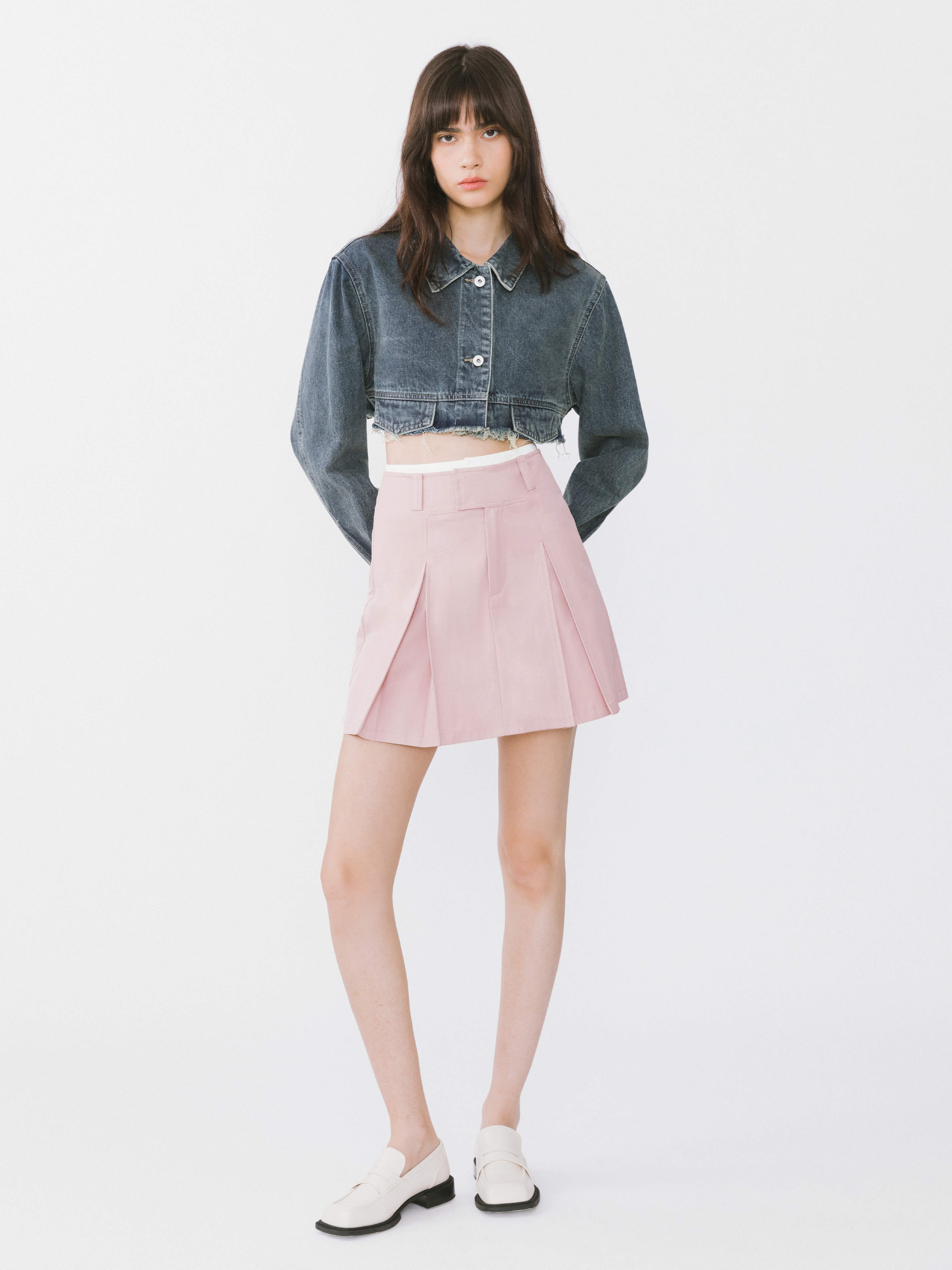 Pleated Short Skirt-11