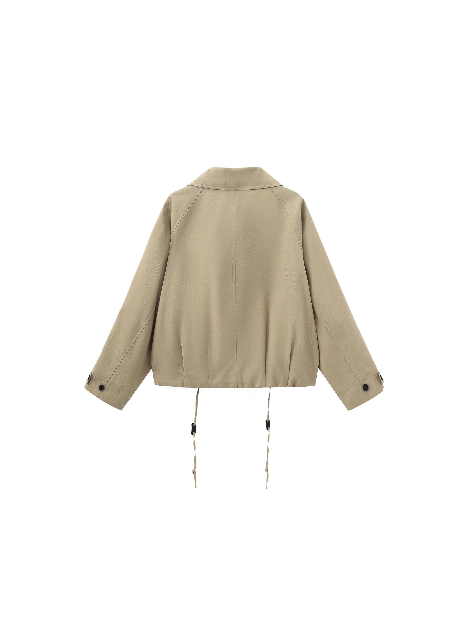 Cropped Drawstring Trench Coat-8