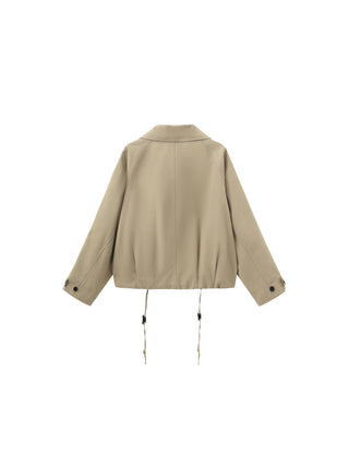 Cropped Drawstring Trench Coat