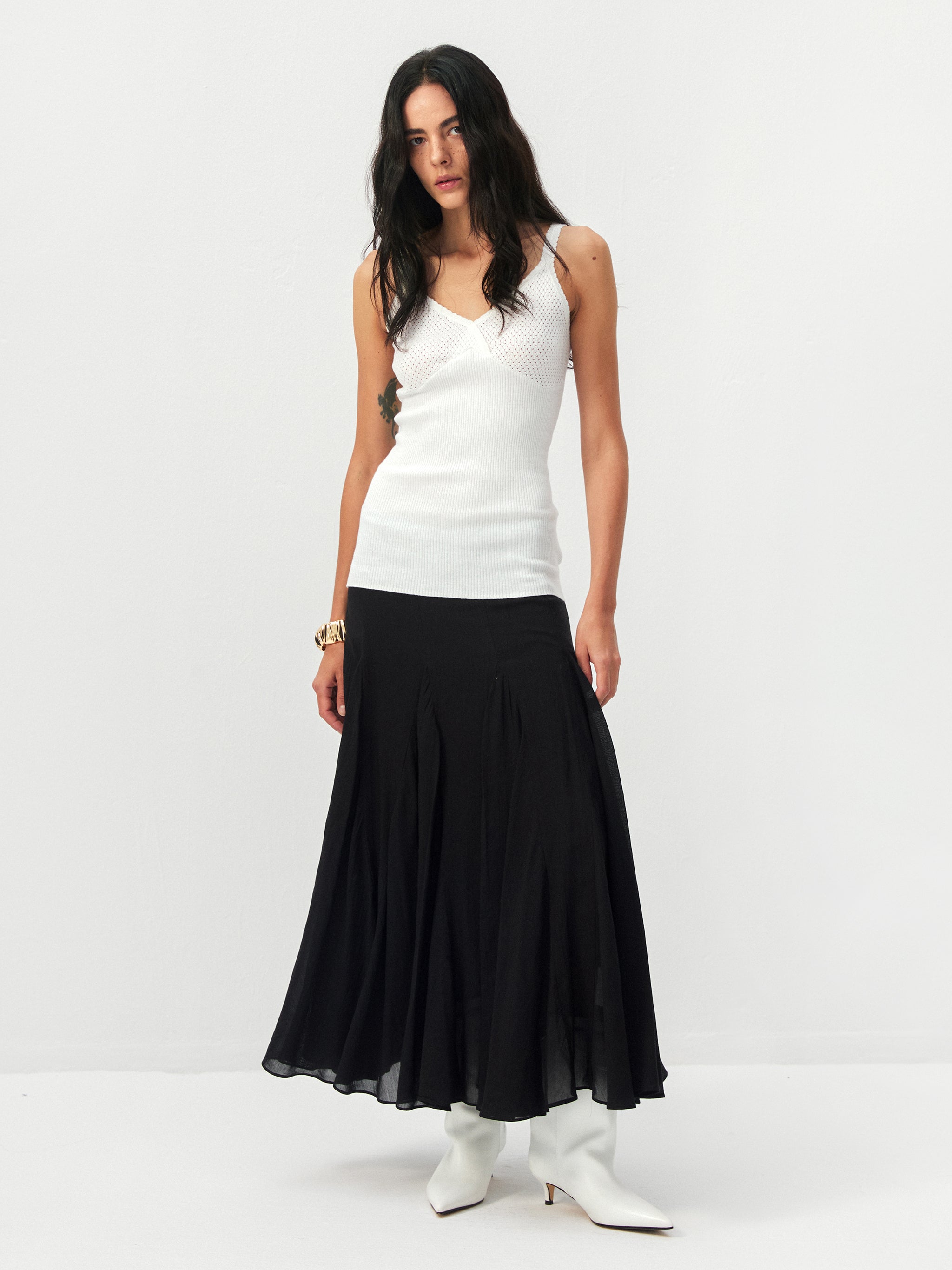 CUBIC Lyocell Flowy Midi Skirt-8