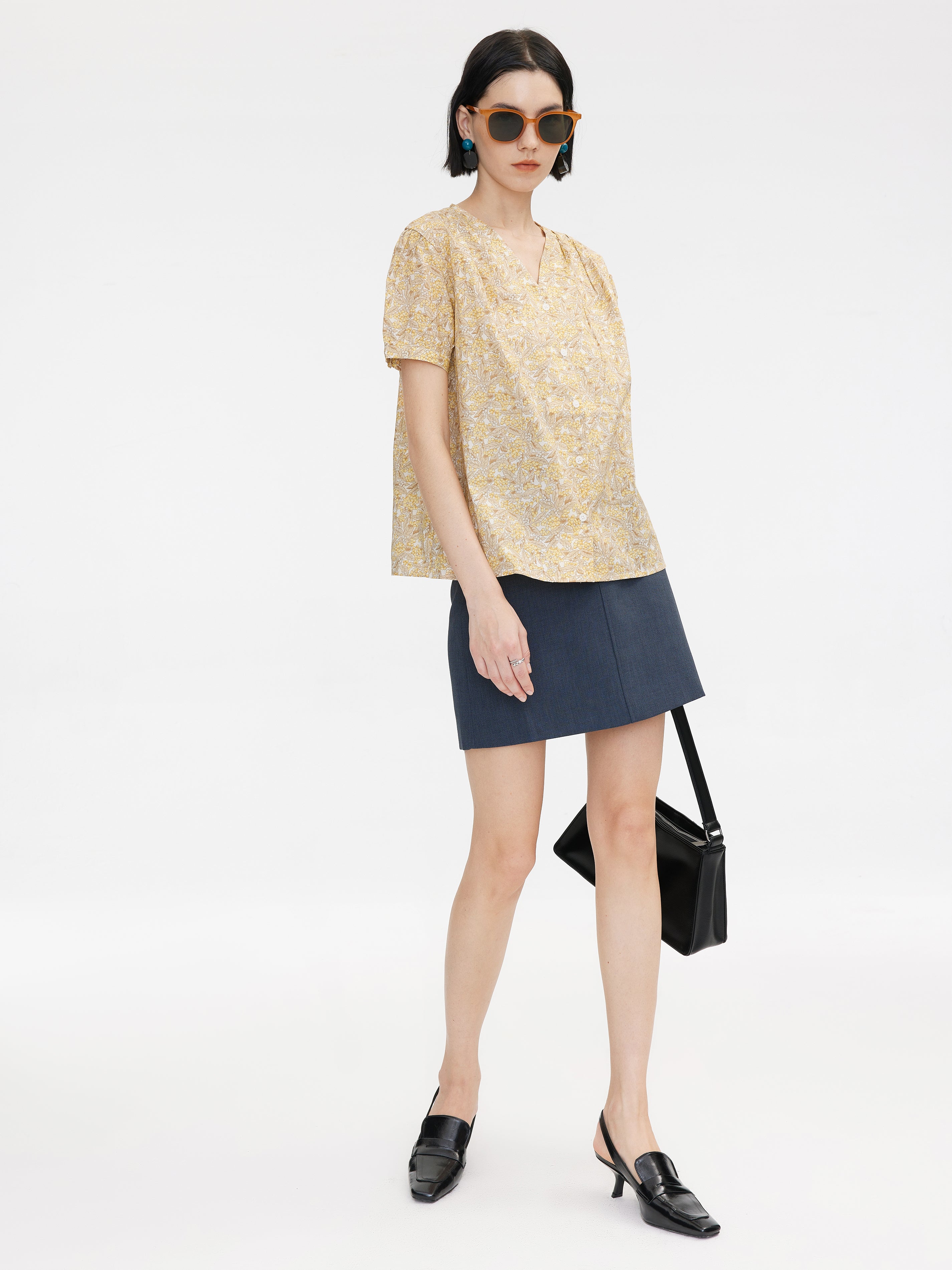 Cut Out Tailored Mini Skirt-12