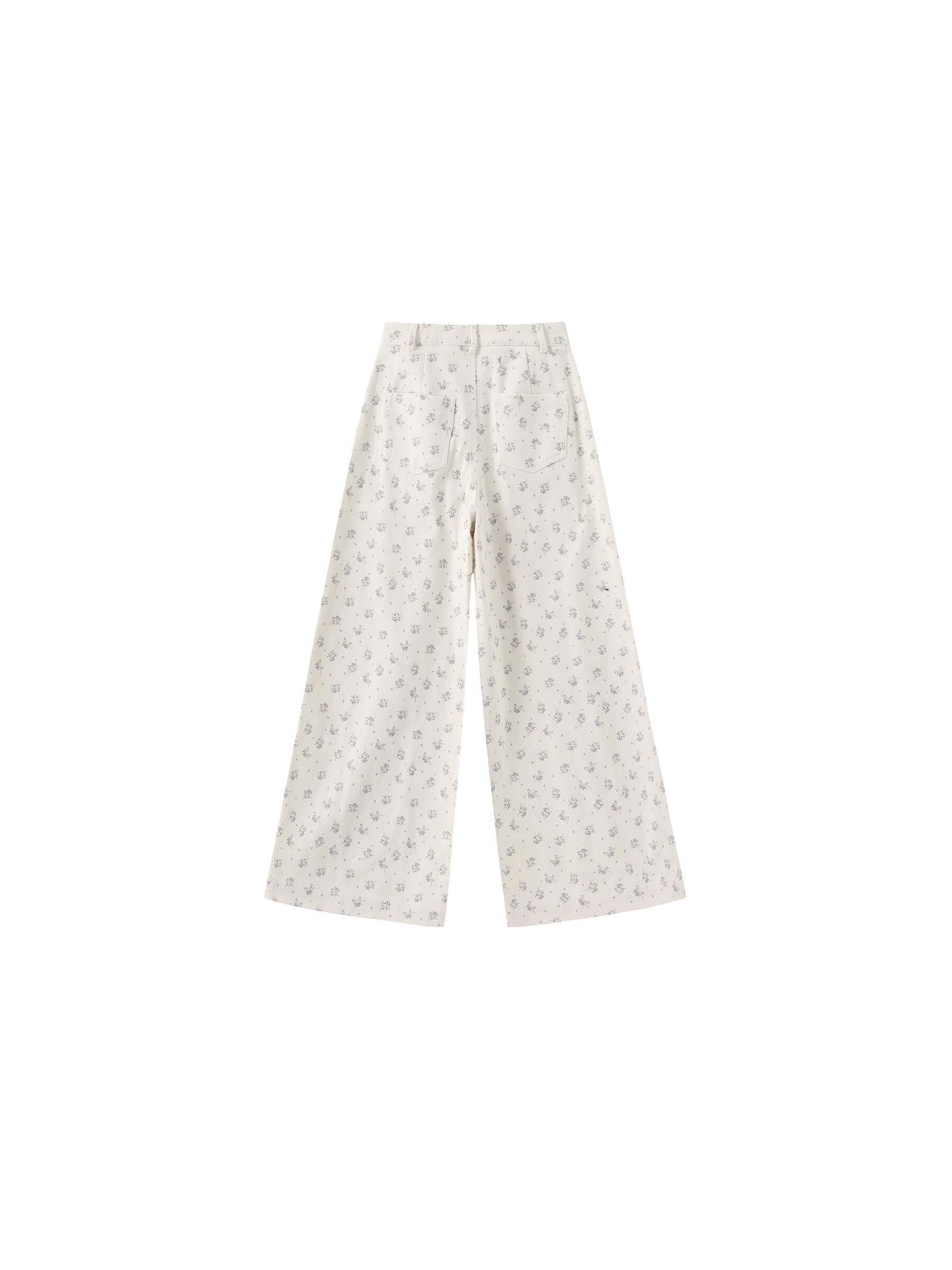 Floral Print 100%Cotton Loose Fit Wide-Leg Casual Pants-9