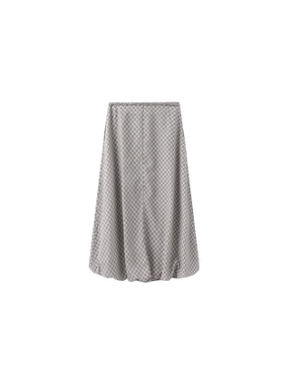 Plaid A-line Maxi Skirt with Belt