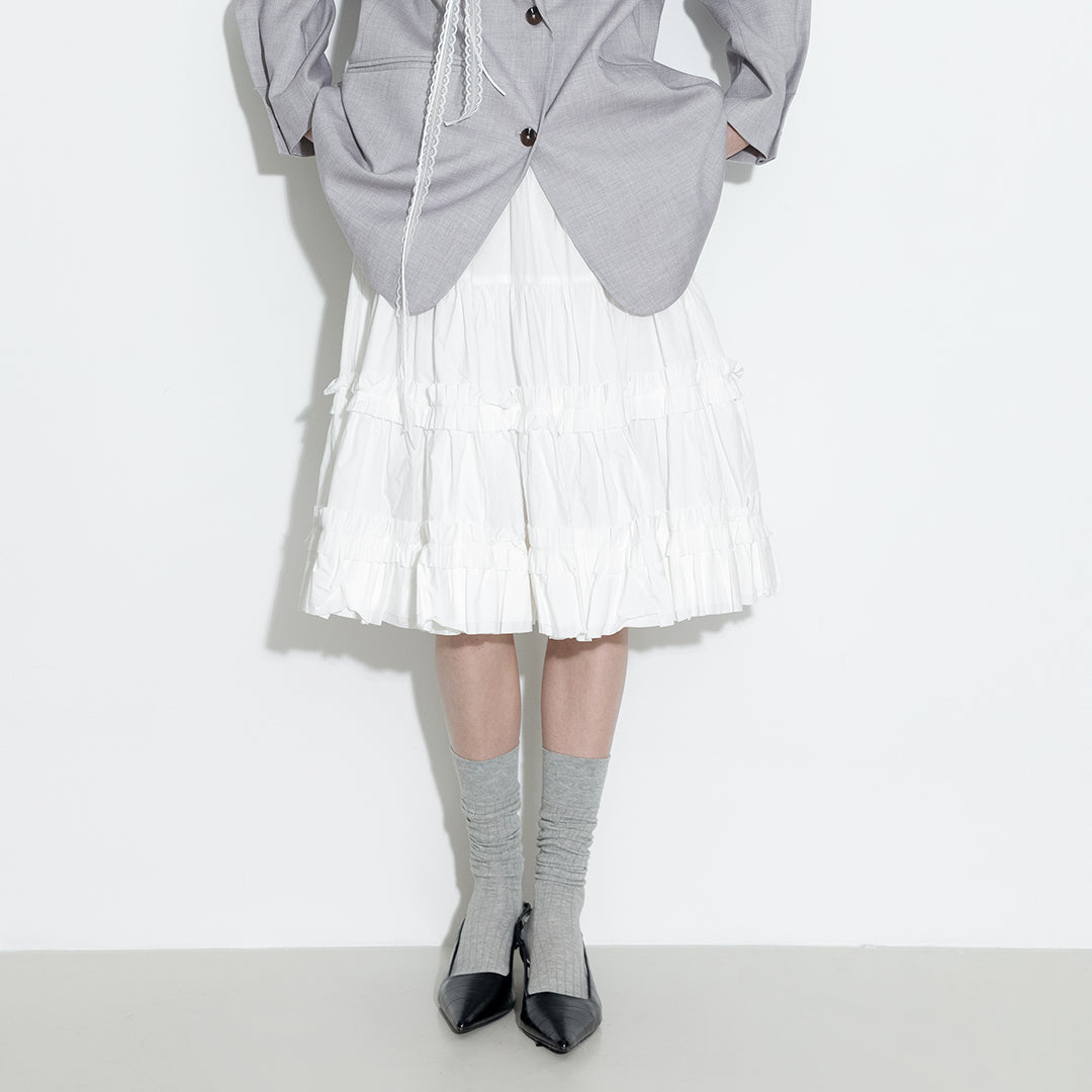 Pure Cotton Ruffle Cake Skirt-4