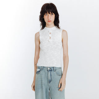 Flower 3D Sleeveless Knit Top
