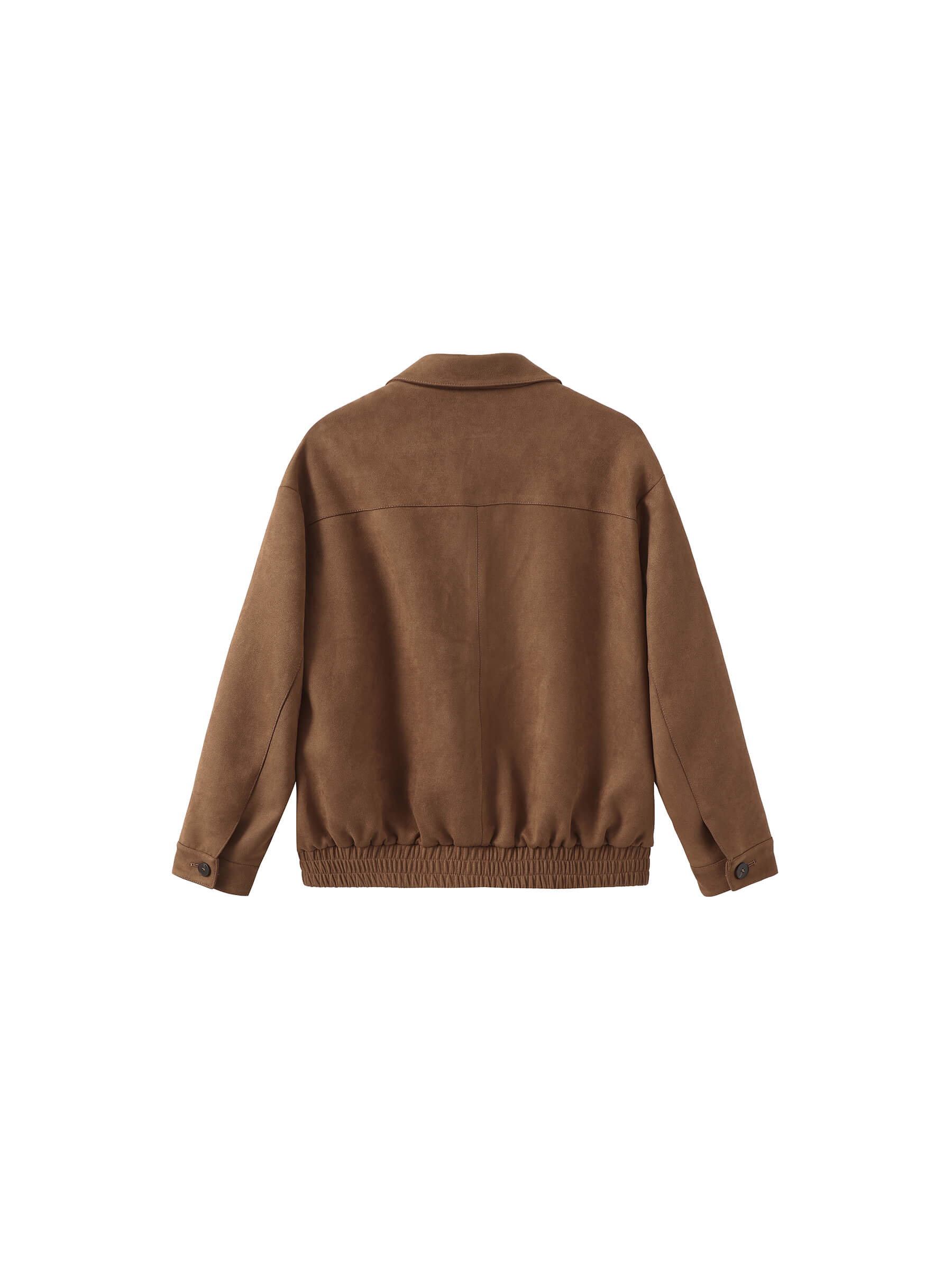 ONE BY CUBIC Elastic Hem Suede Jacket-9
