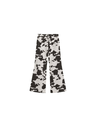Cow Print Wide-Leg Trousers