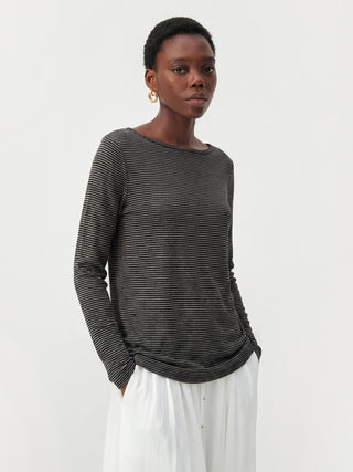CUBIC Lyocell-Blend Boat Neck Long Sleeve Top