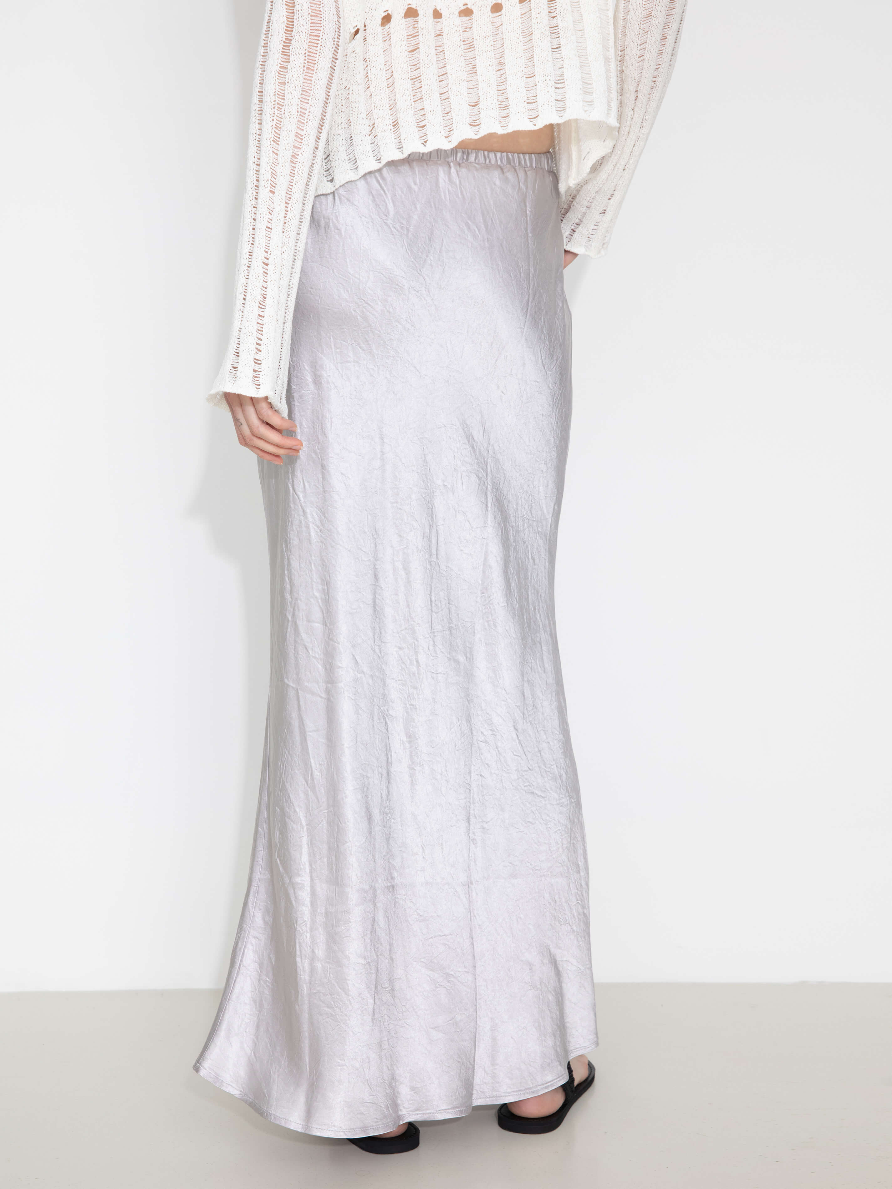100% Heavyweight Acetate Bias Cut Skirt-4