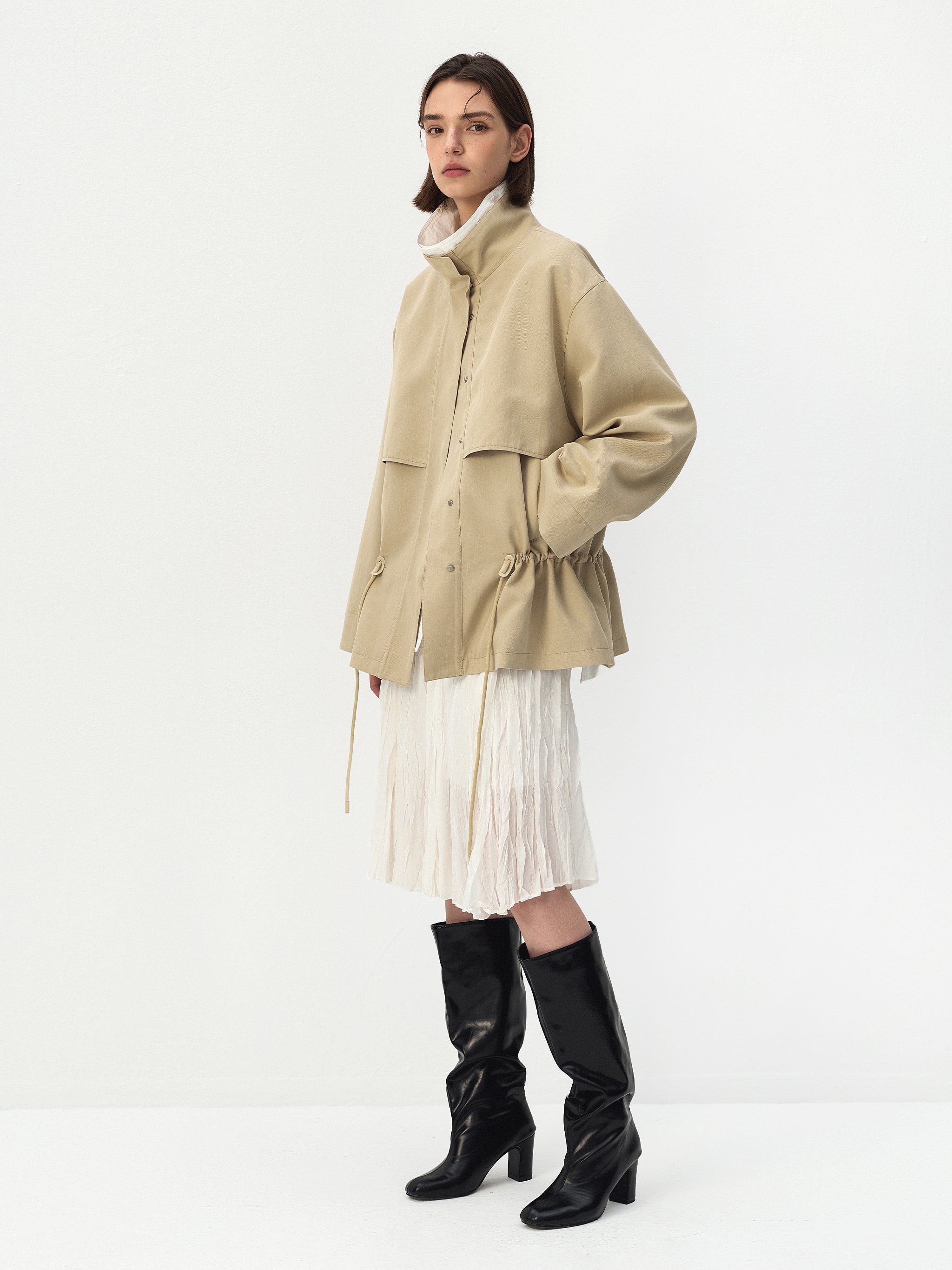 CUBIC Drawstring Cotton Field Jacket-8