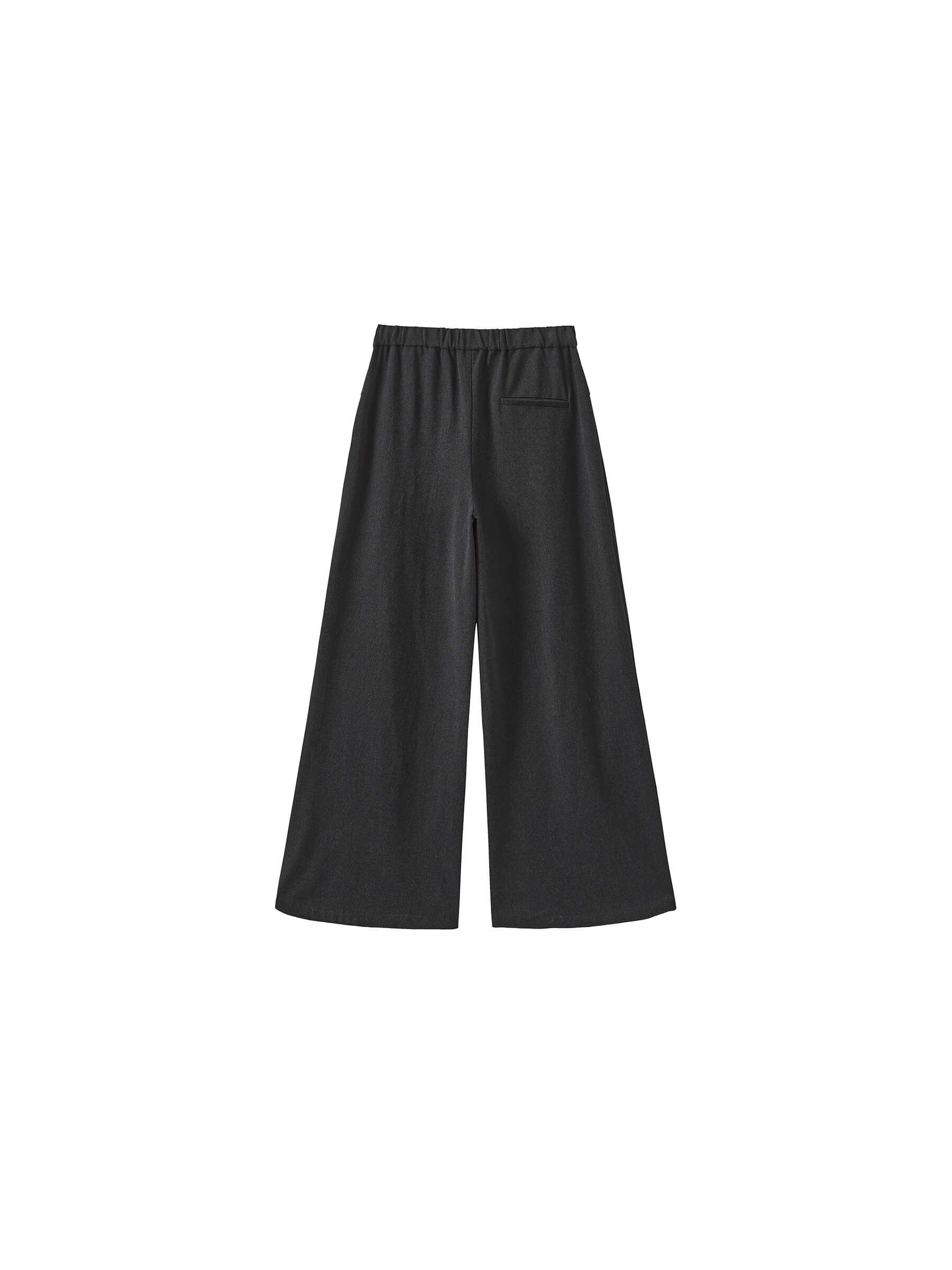 Black Slim Wide Leg Trousers-9