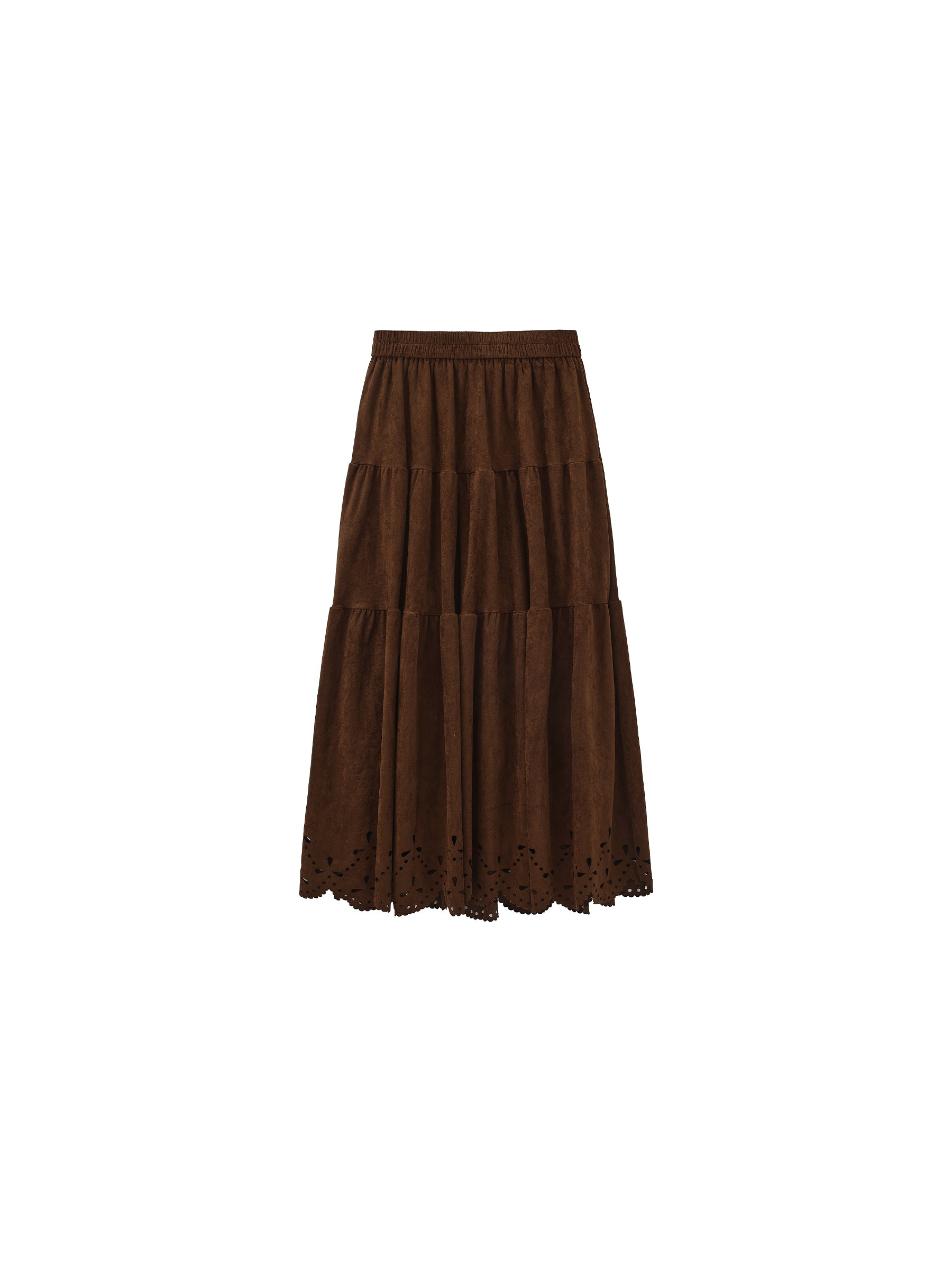 Vintage Boho Suede-Look A-Line Midi Skirt-8