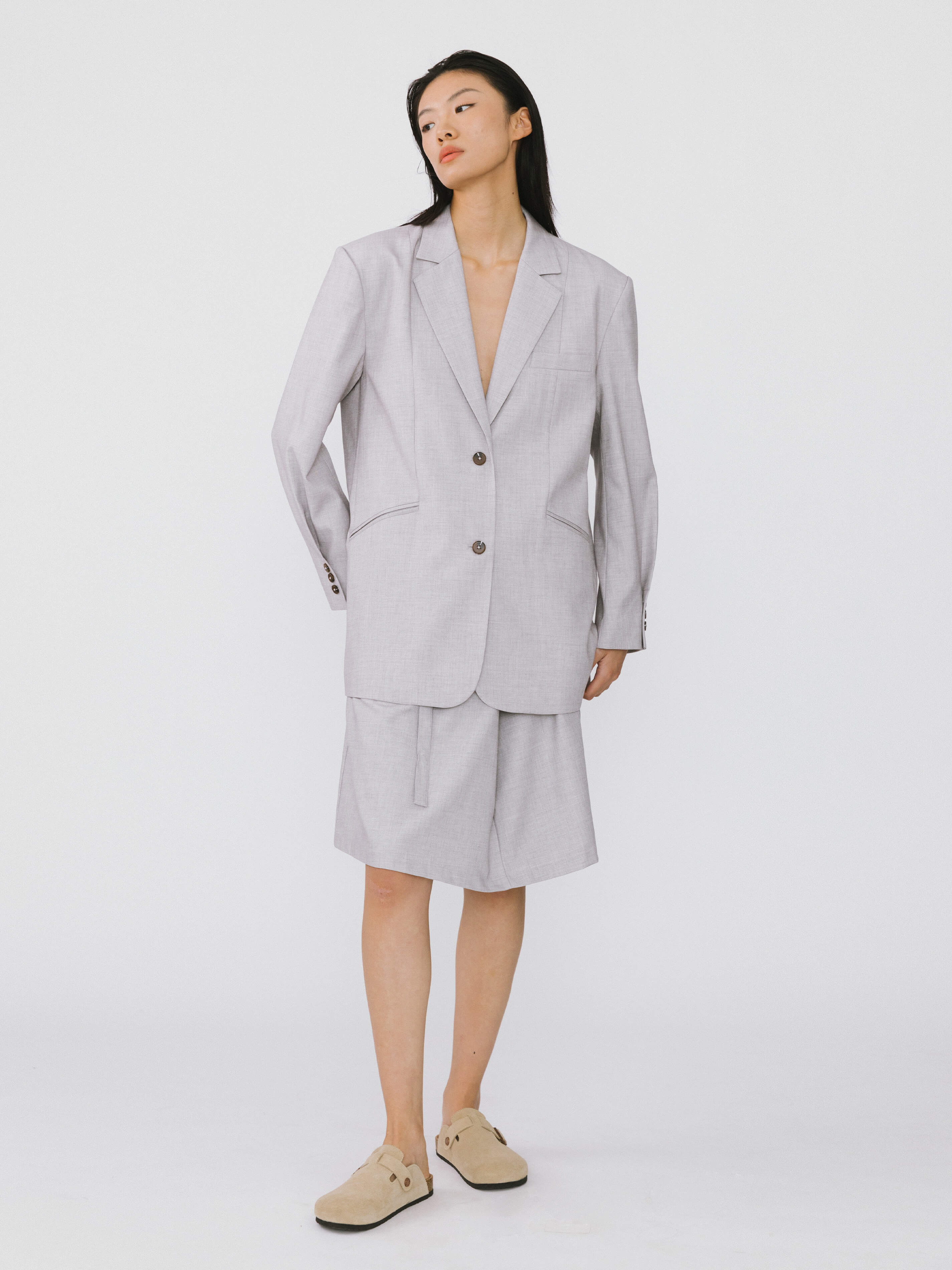 A-line Round Skirt with Wool Blend-8