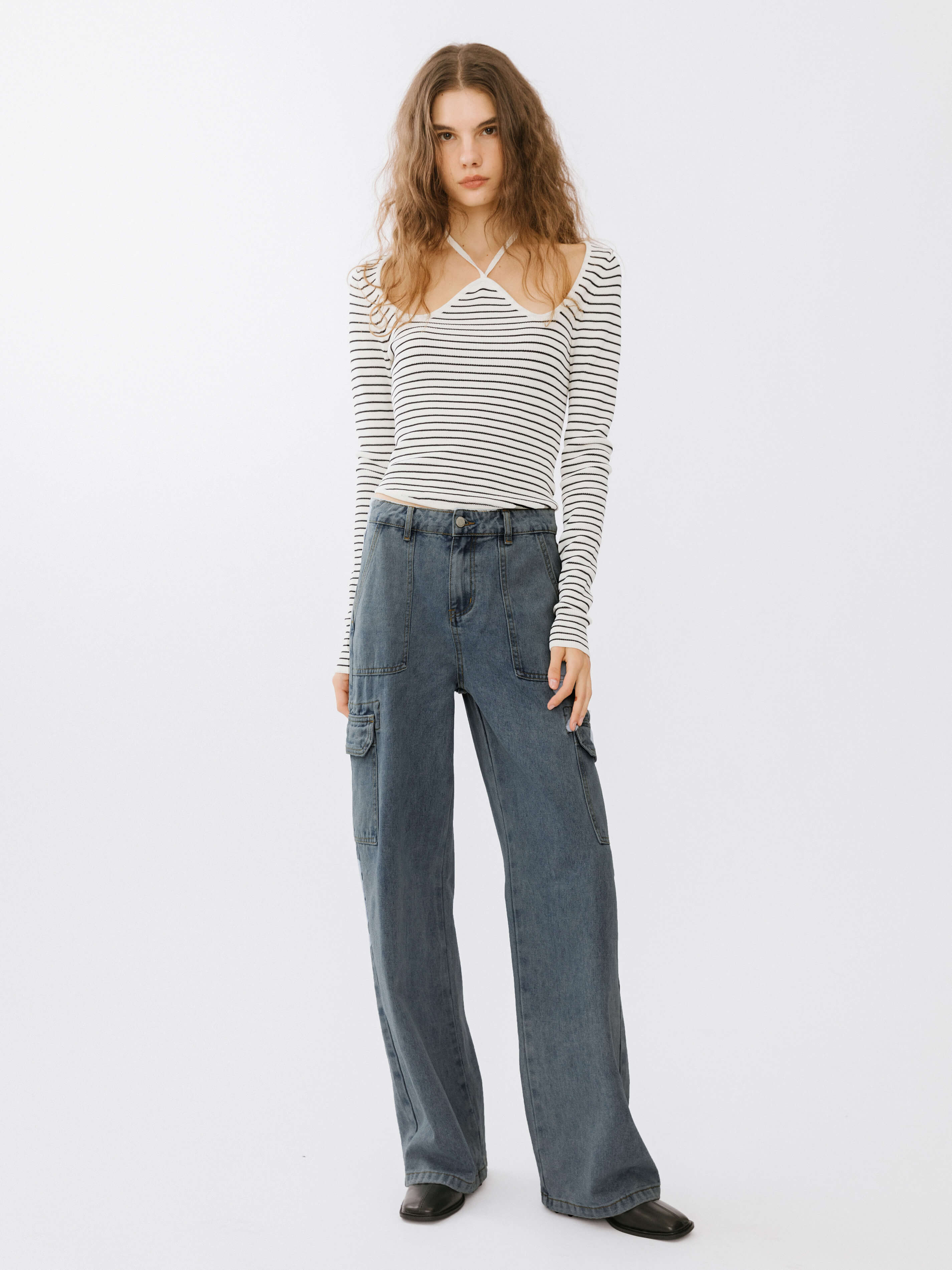 Low Waist Cargo Jeans-8