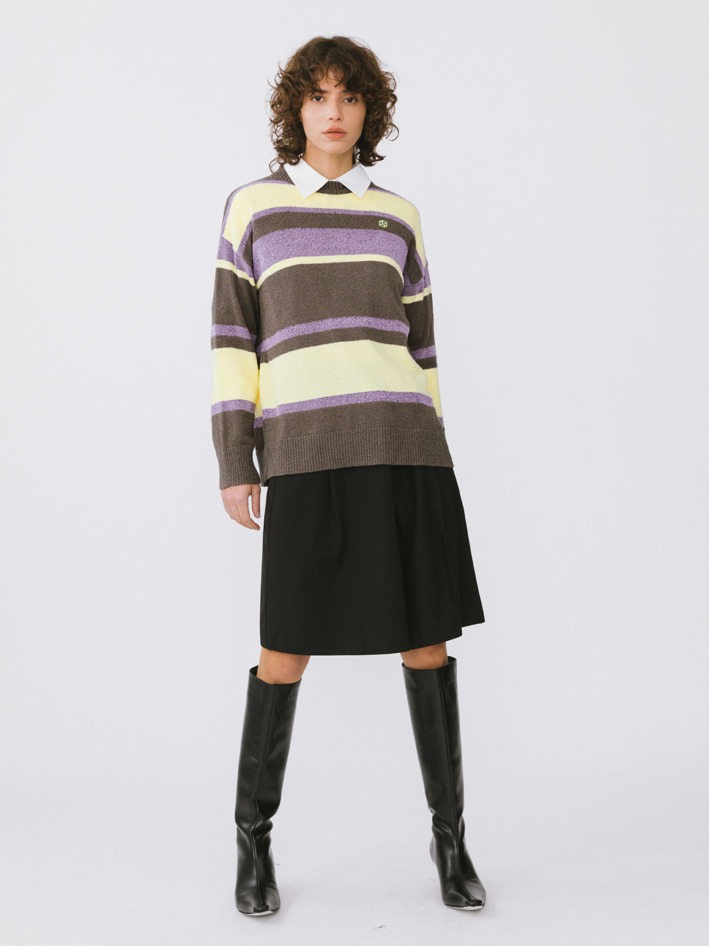 Striped Knit Sweater-4