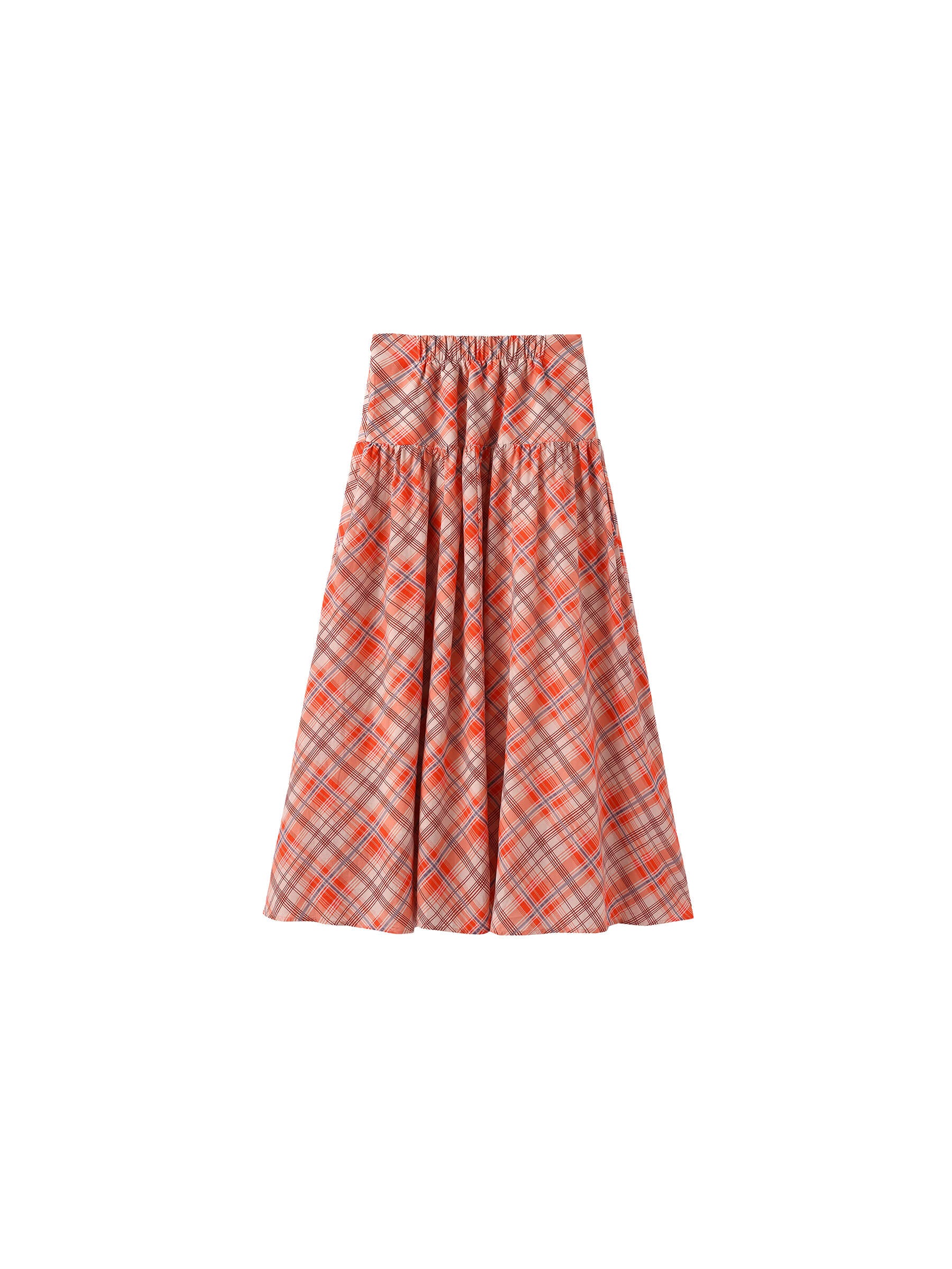 Red Checkered Maxi Skirt-9