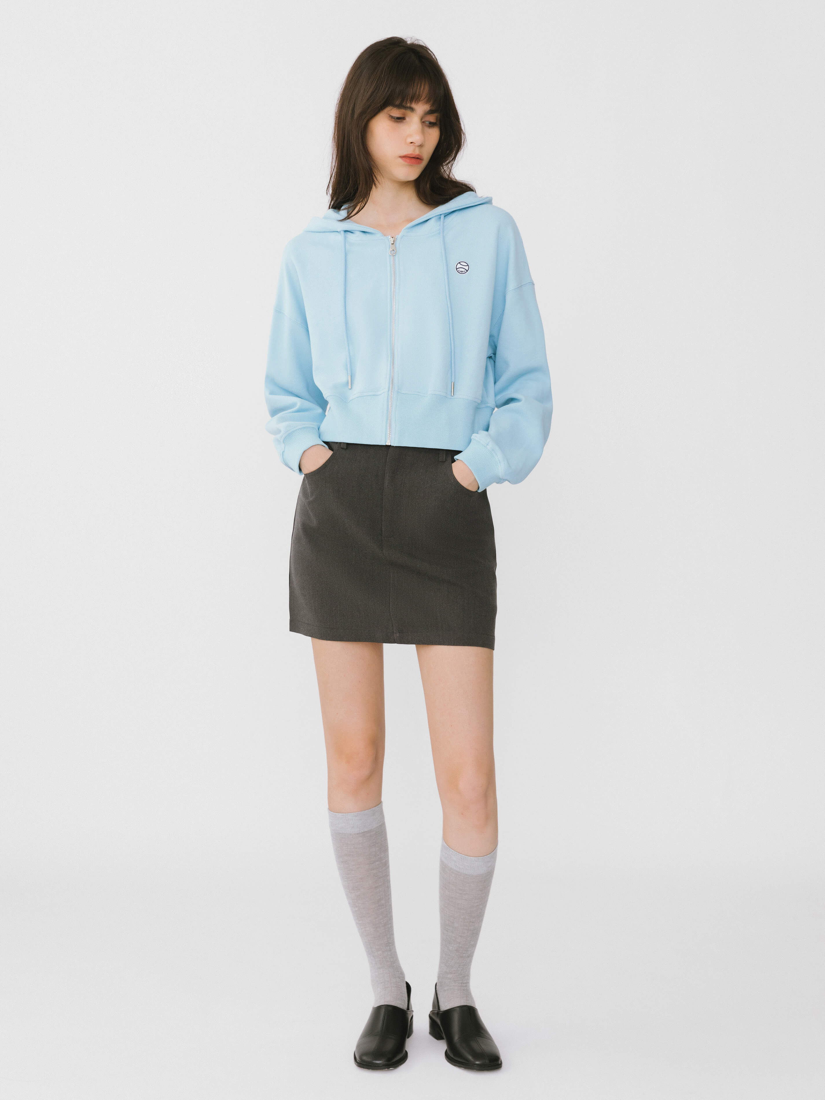 V-Neck Zip Up Hoodie-6