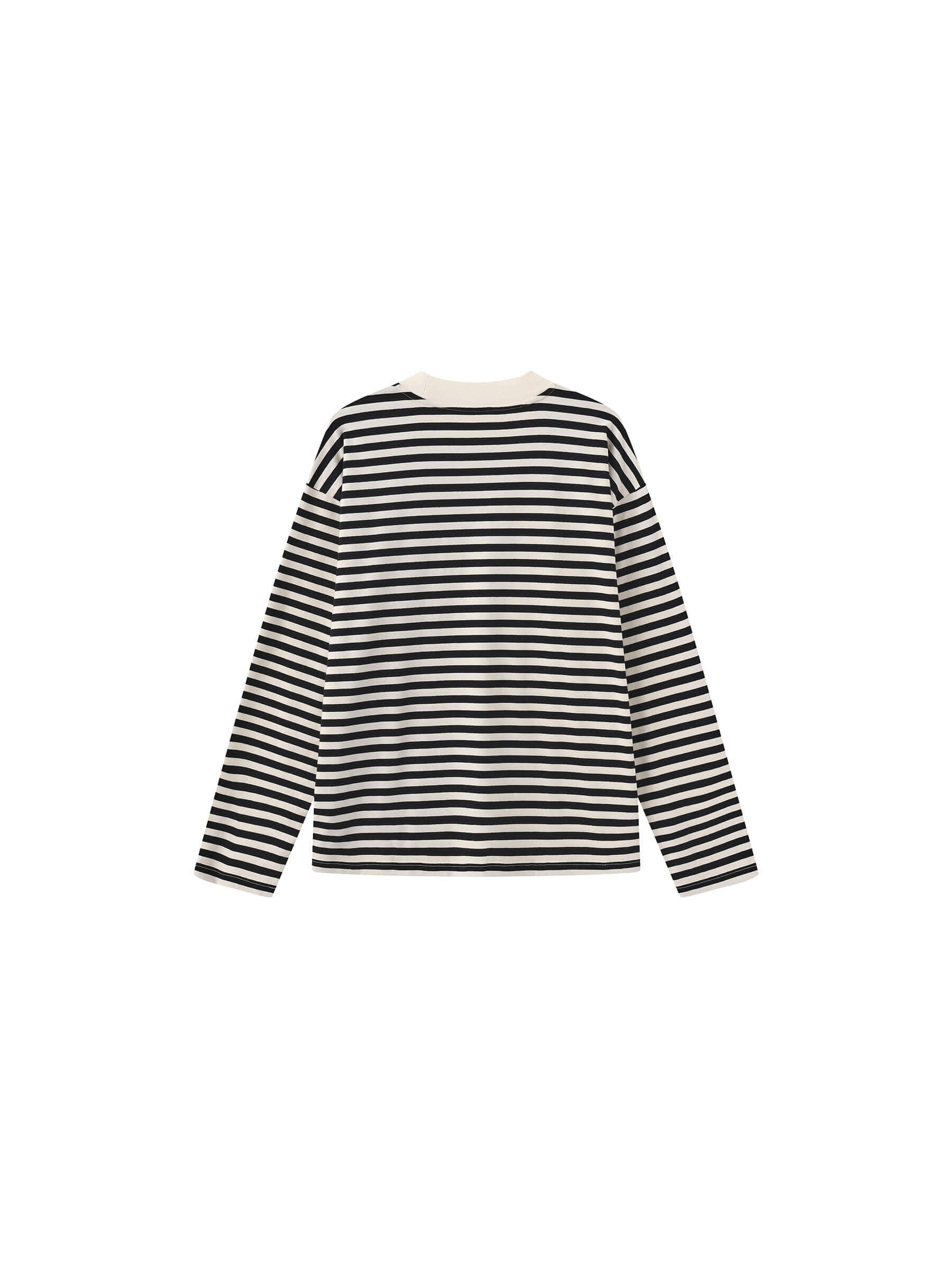 ONE BY CUBIC Stripped Mock Neck 100% Cotton Knitted Jumper-9