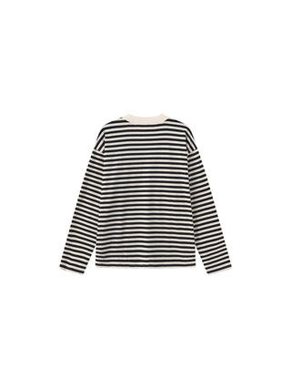 ONE BY CUBIC Stripped Mock Neck 100% Cotton Knitted Jumper