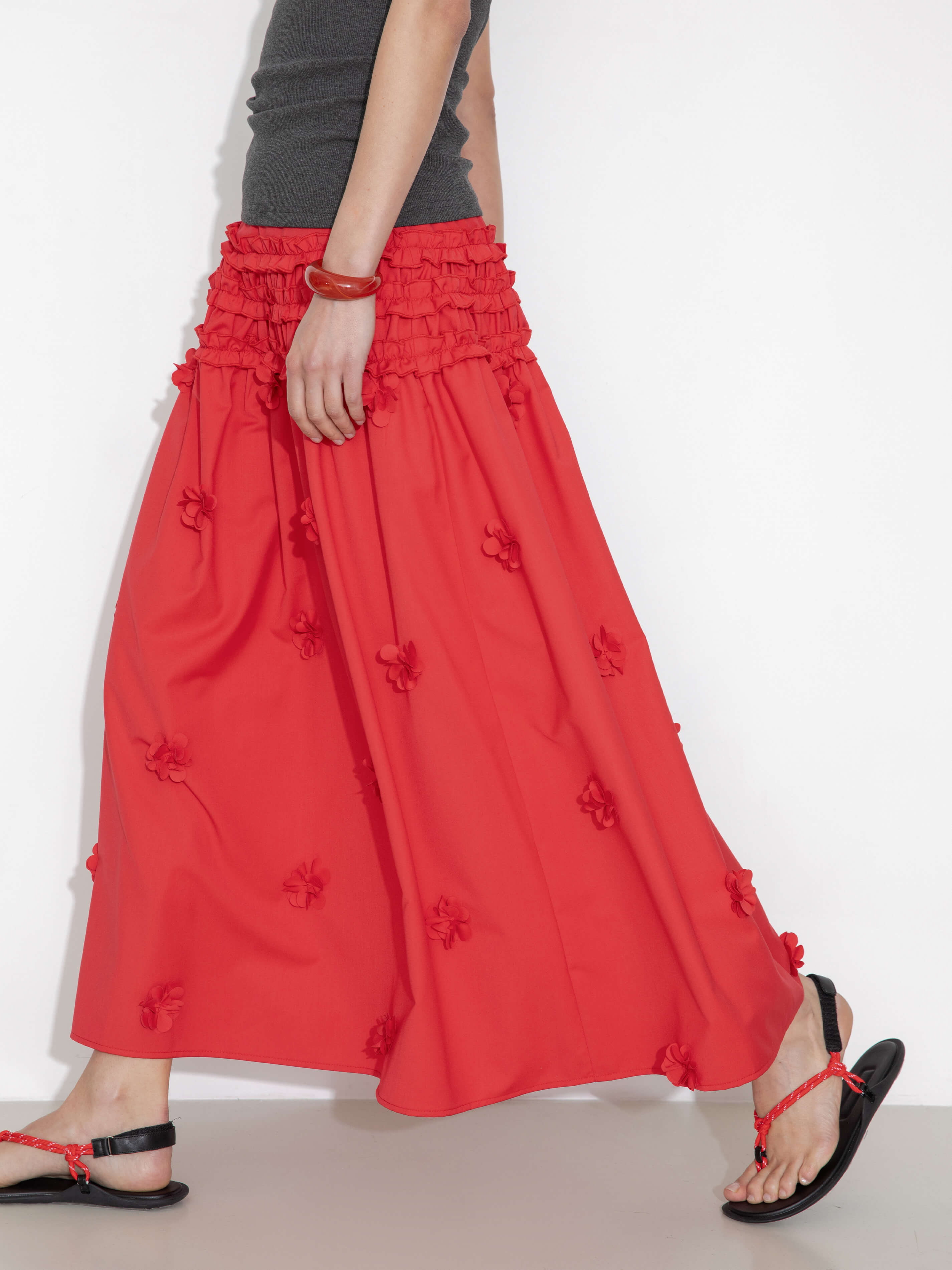 3D Floral Maxi Skirt-9