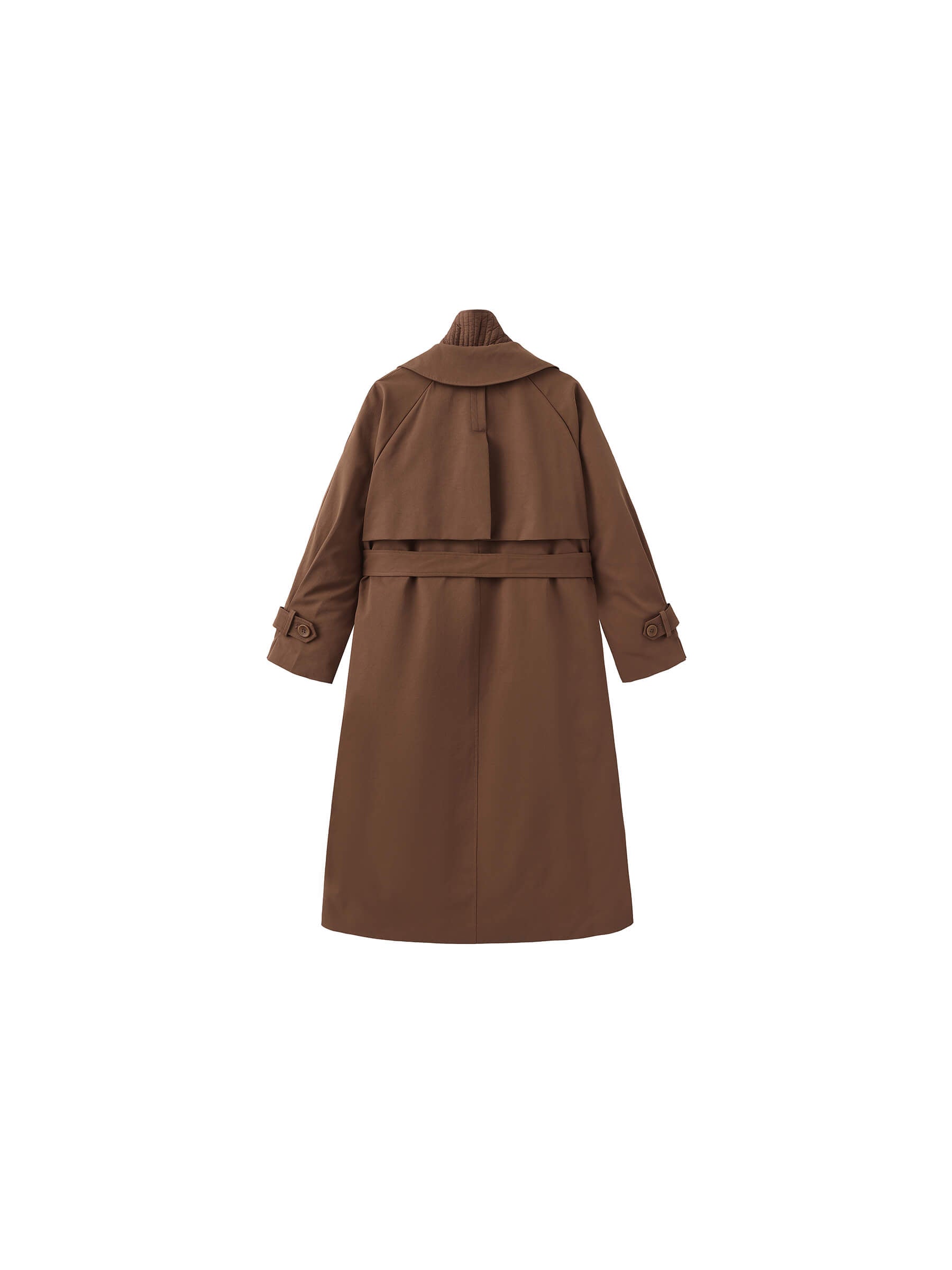 ONE BY CUBIC Double-Layer Long Trench Coat Style Down Coat-9