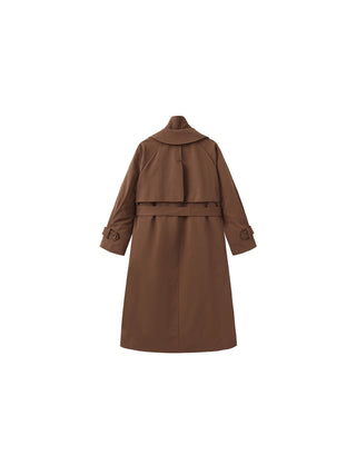 ONE BY CUBIC Double-Layer Long Trench Coat Style Down Coat