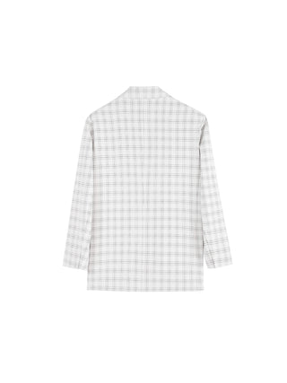 Single Breasted Plaid Oversized Blazer
