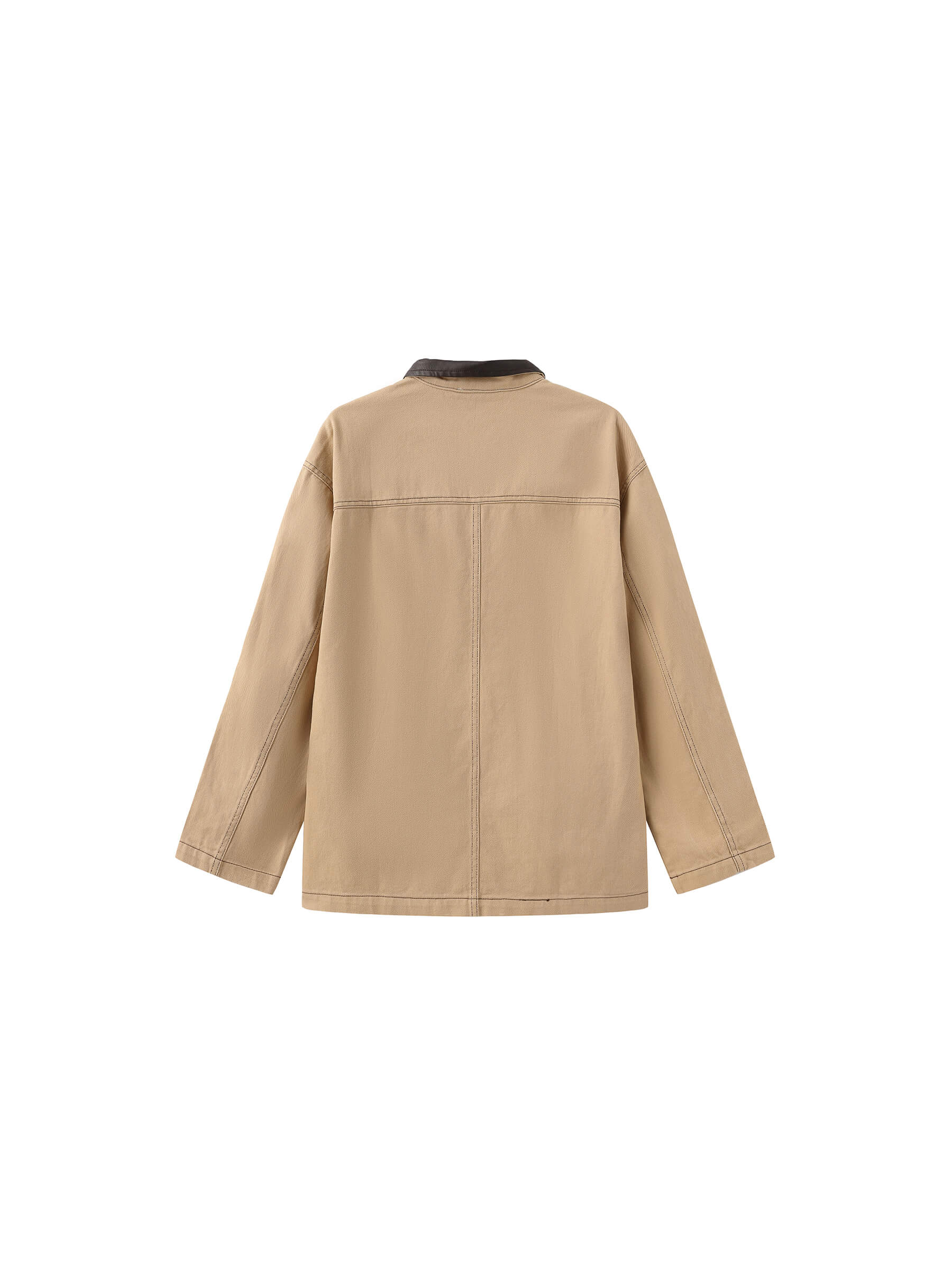 Cotton Loose Lapel Jacket with Asymmetric Pockets-9