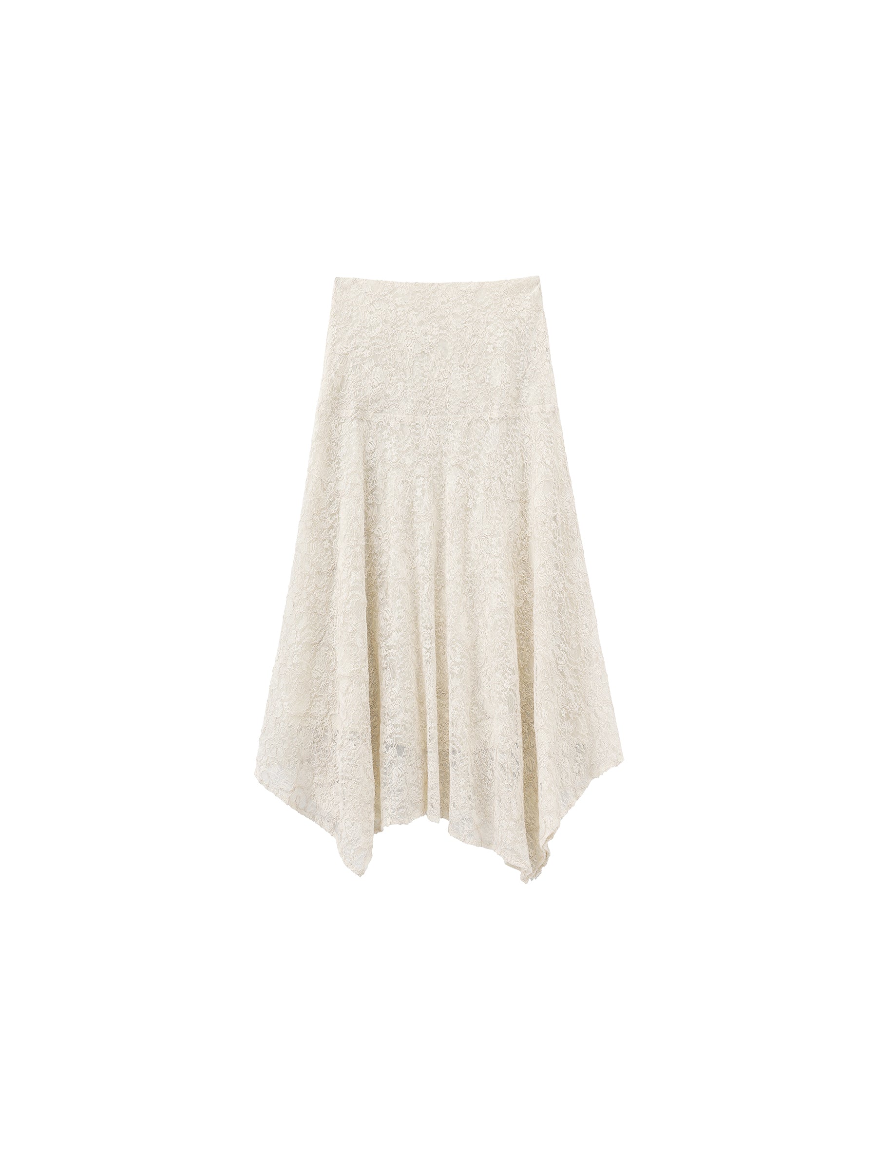 Asymmetrical Lace-Embroidered Skirt-8