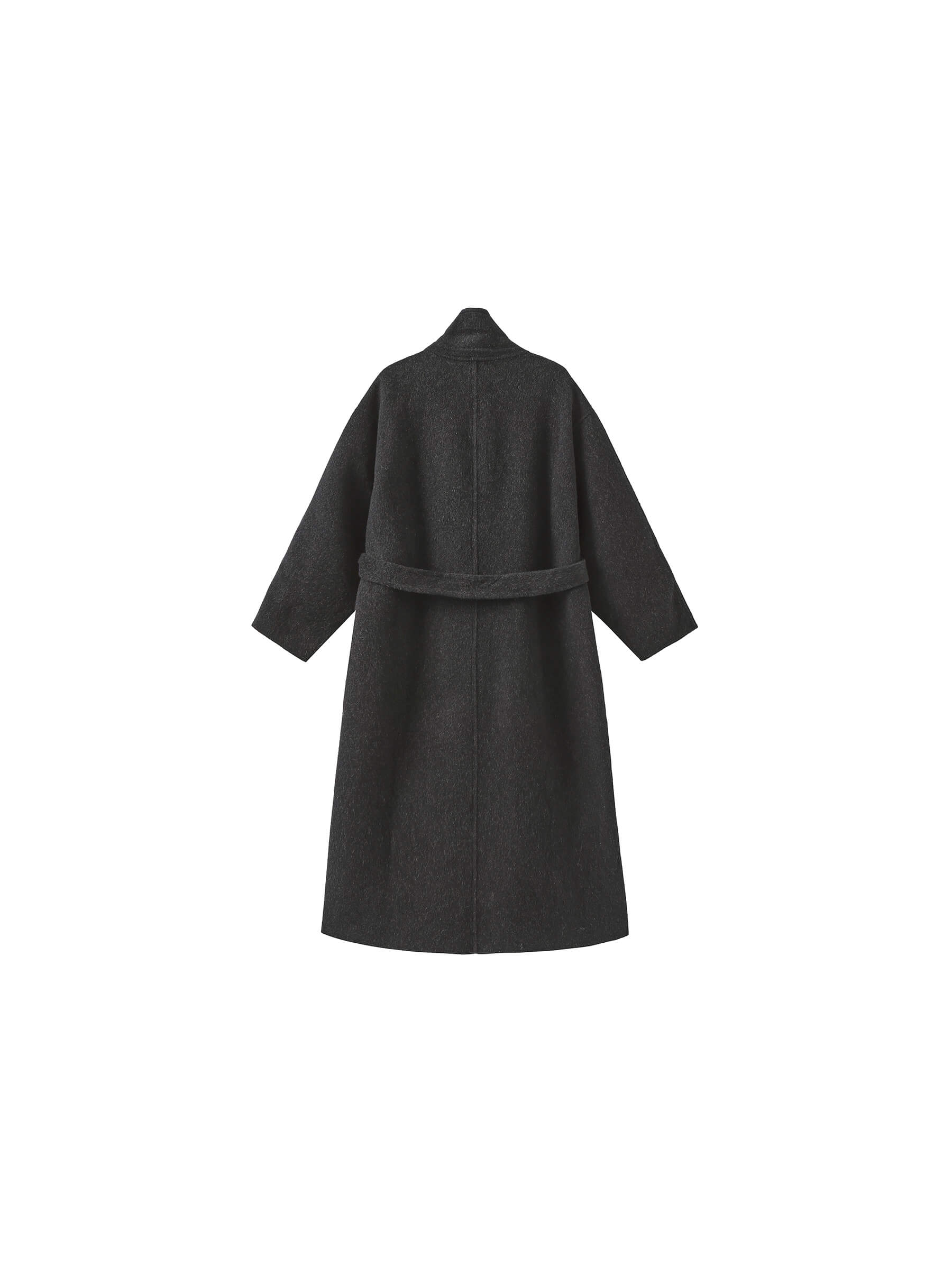 ONE BY CUBIC Double Face Tailored 100% Sheep Wool Coat with Belt-9